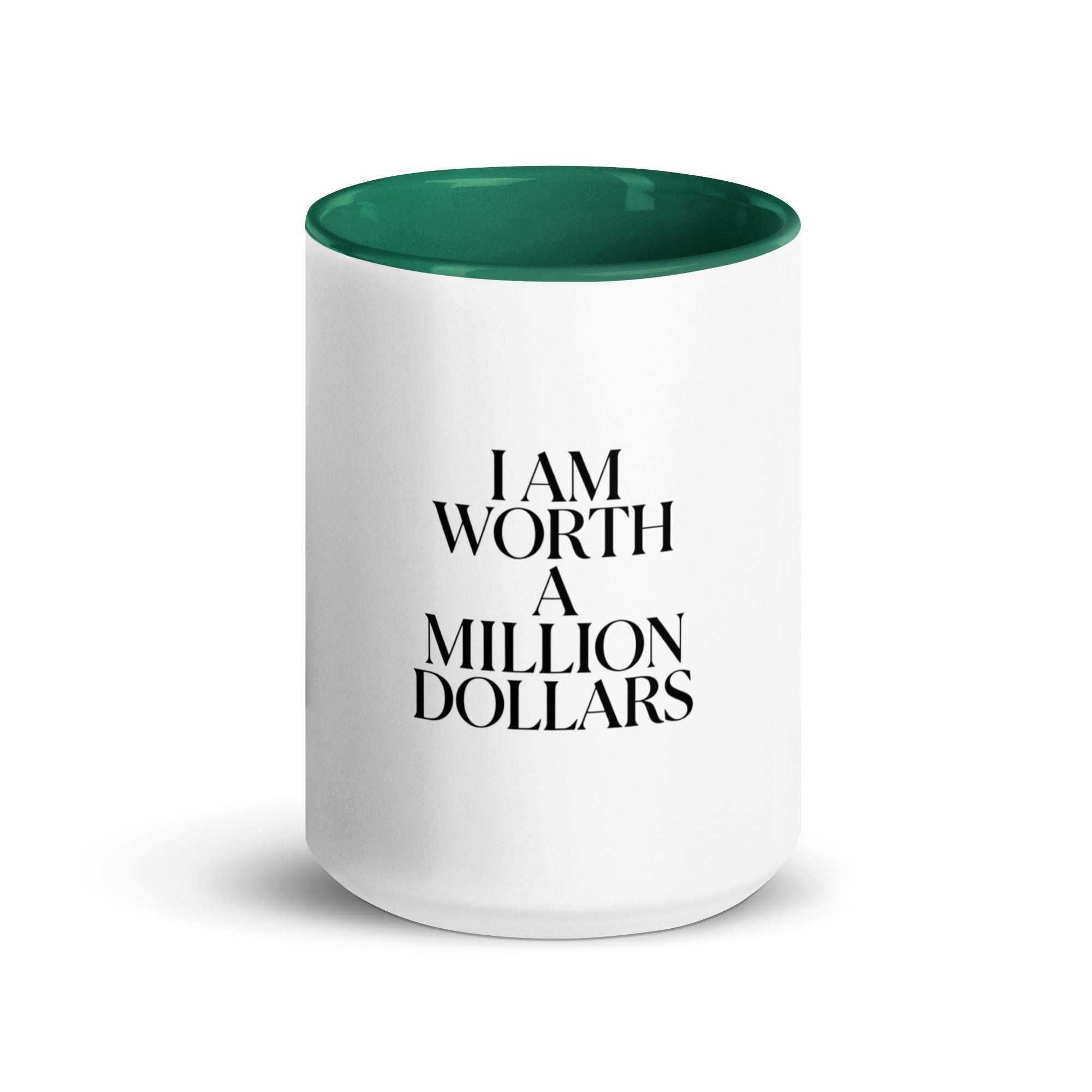 I AM WORTH A MILLION DOLLARS Mug with Color Inside - The Million Dollar Bill Co.