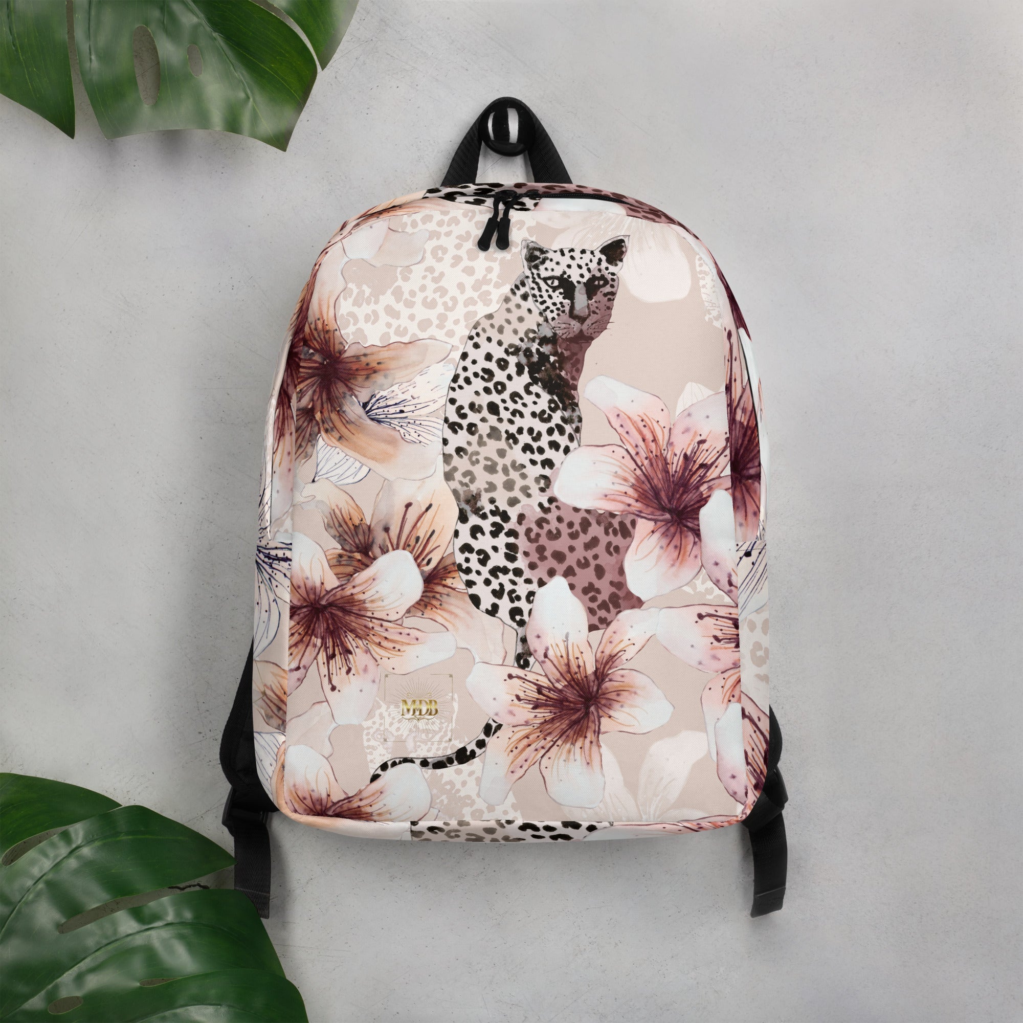 Leopard Blossom Minimalist Backpack - The Million Dollar Bill Co.