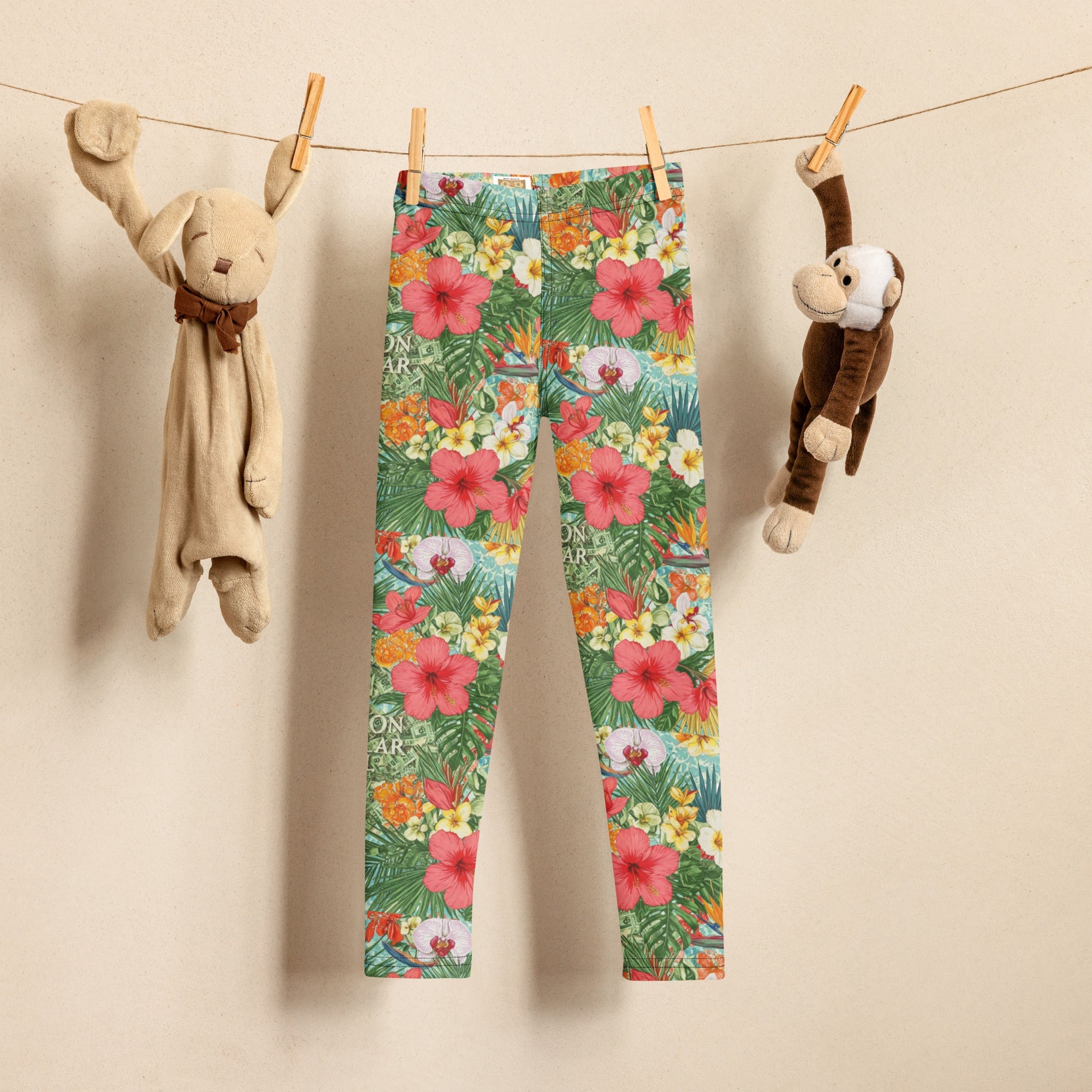 MDB Co. FLORAL BILLS ALL - OVER Kid's Leggings - The Million Dollar Bill Co.