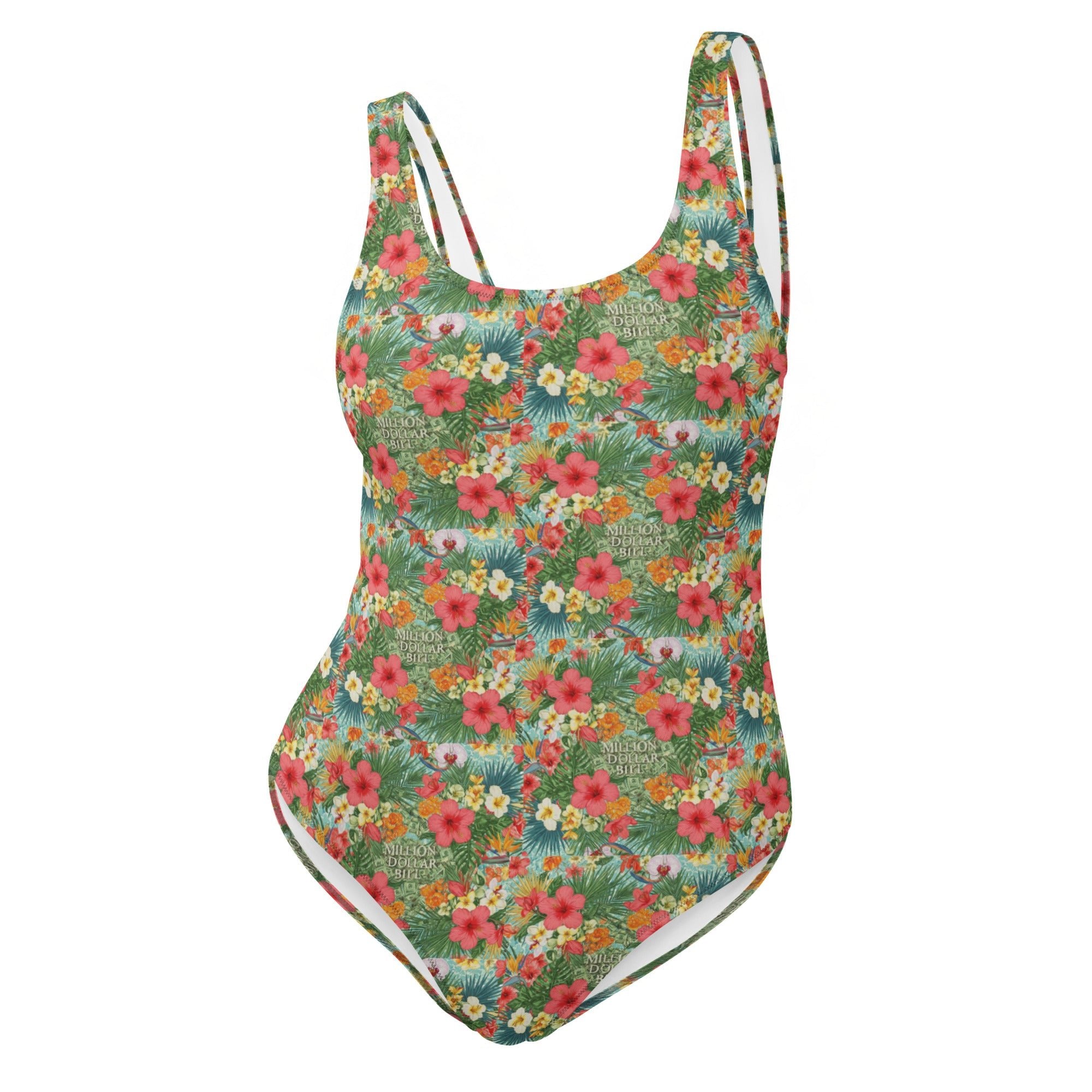 MDB Co. FLORAL BILLS ALL - OVER One - Piece Swimsuit - The Million Dollar Bill Co.