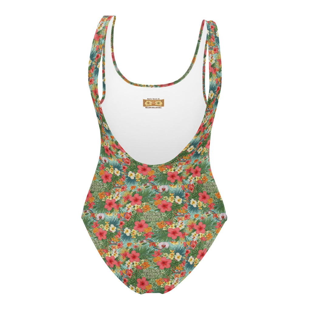 MDB Co. FLORAL BILLS ALL - OVER One - Piece Swimsuit - The Million Dollar Bill Co.