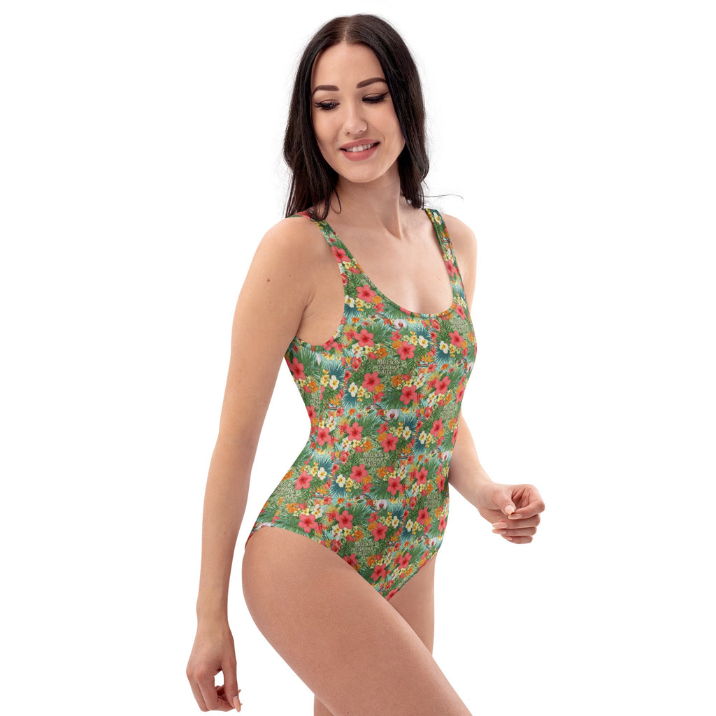 MDB Co. FLORAL BILLS ALL - OVER One - Piece Swimsuit - The Million Dollar Bill Co.