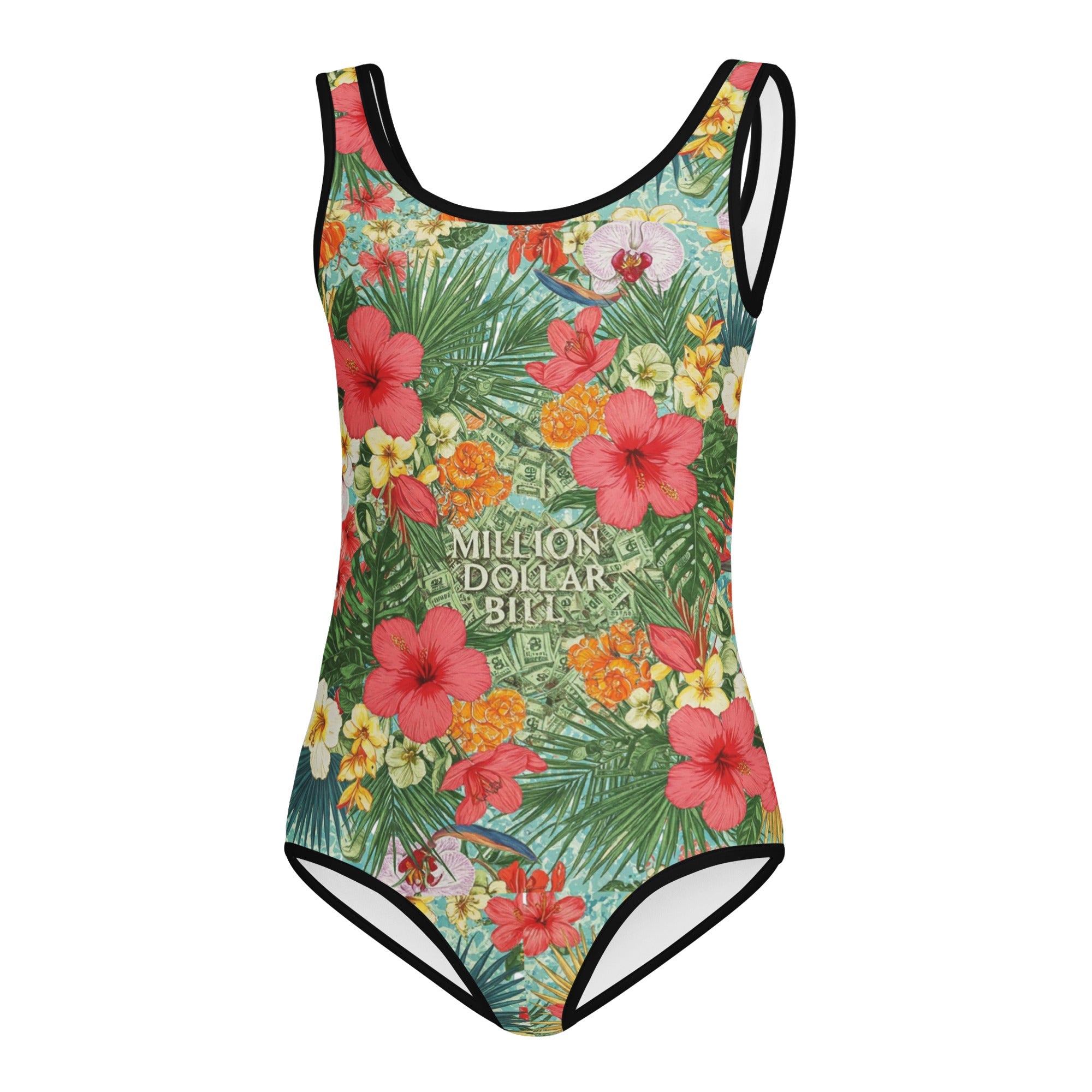 MDB Co. FLORAL BILLS All - Over Print Kids Swimsuit - The Million Dollar Bill Co.