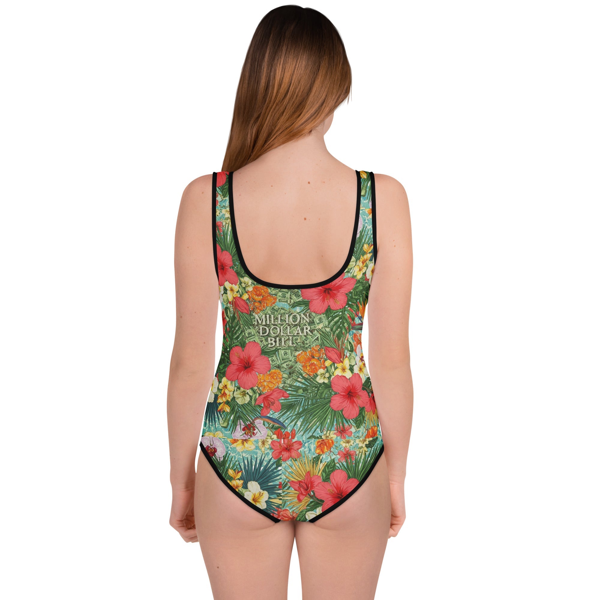 MDB Co. FLORAL BILLS All - Over Print Youth Swimsuit - The Million Dollar Bill Co.