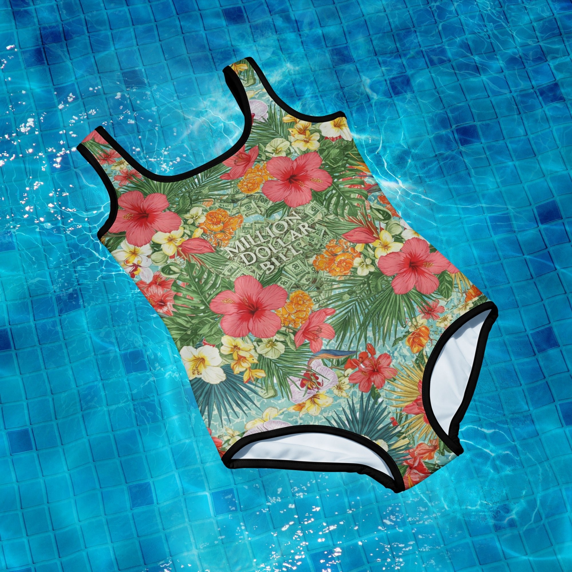 MDB Co. FLORAL BILLS All - Over Print Youth Swimsuit - The Million Dollar Bill Co.