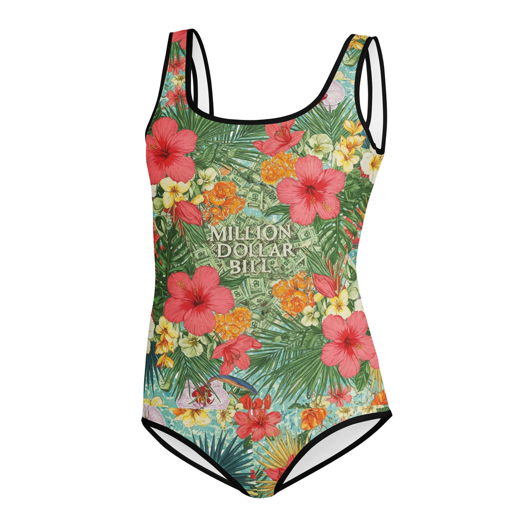 MDB Co. FLORAL BILLS All - Over Print Youth Swimsuit - The Million Dollar Bill Co.