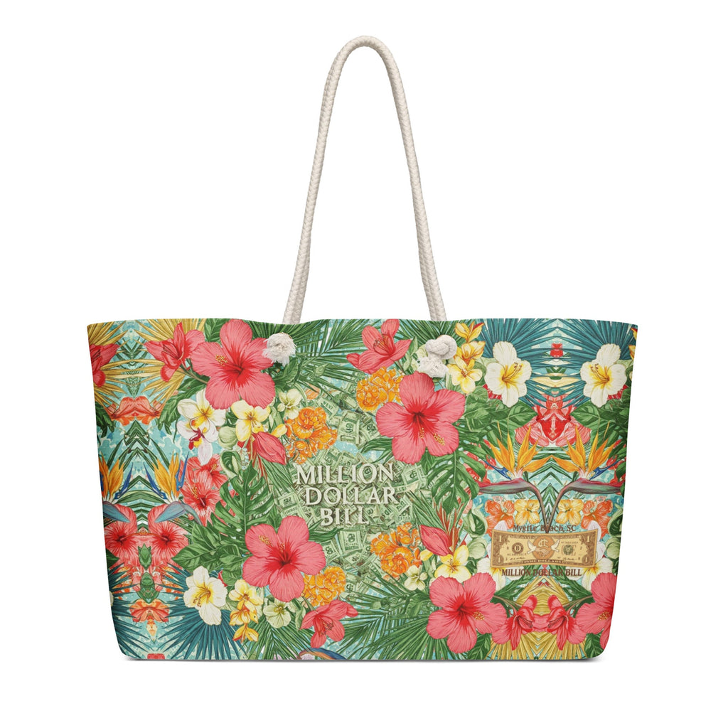 MDB Co. FLORAL BILLS ALL - OVER - sized weekender bag - The Million Dollar Bill Co.