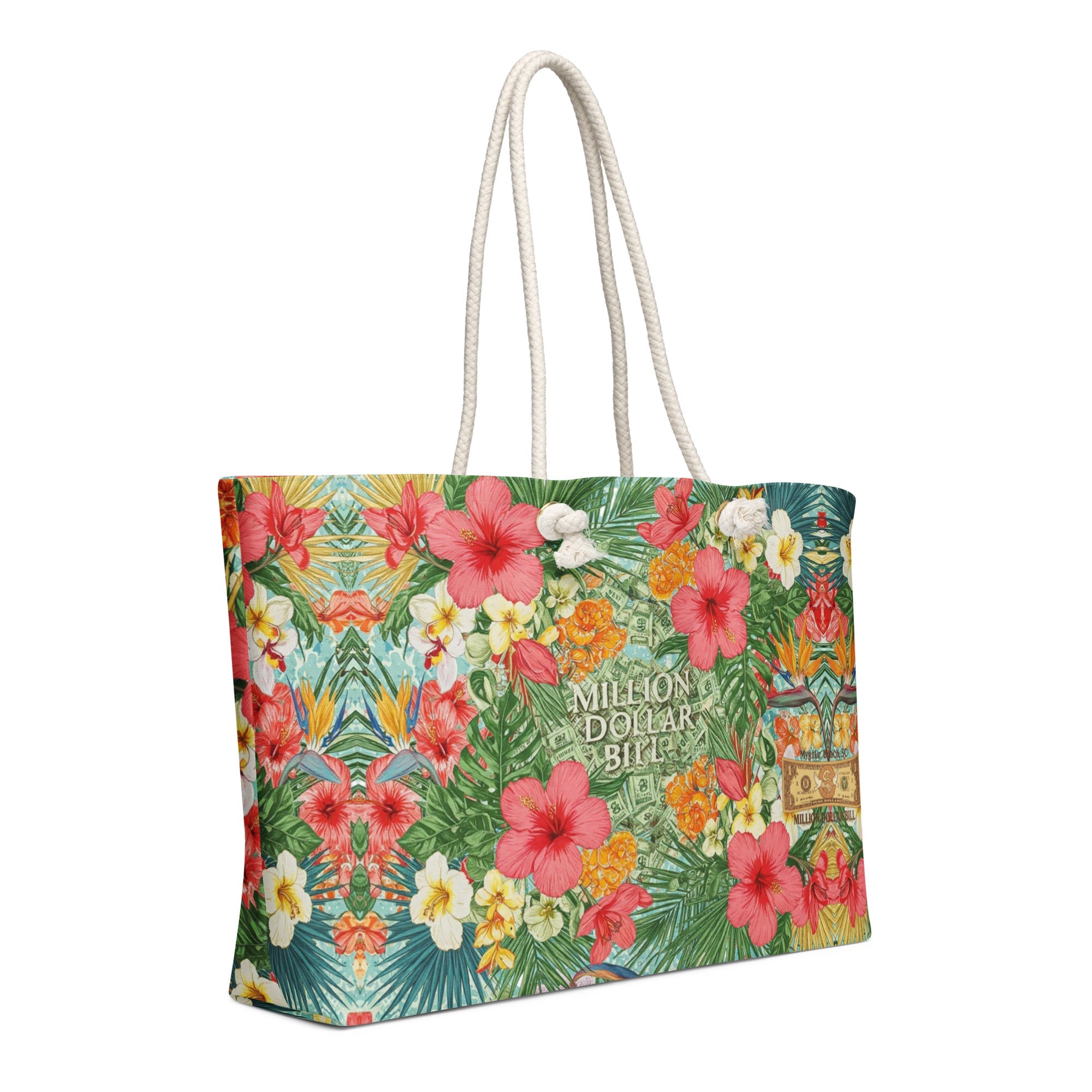 MDB Co. FLORAL BILLS ALL - OVER - sized weekender bag - The Million Dollar Bill Co.