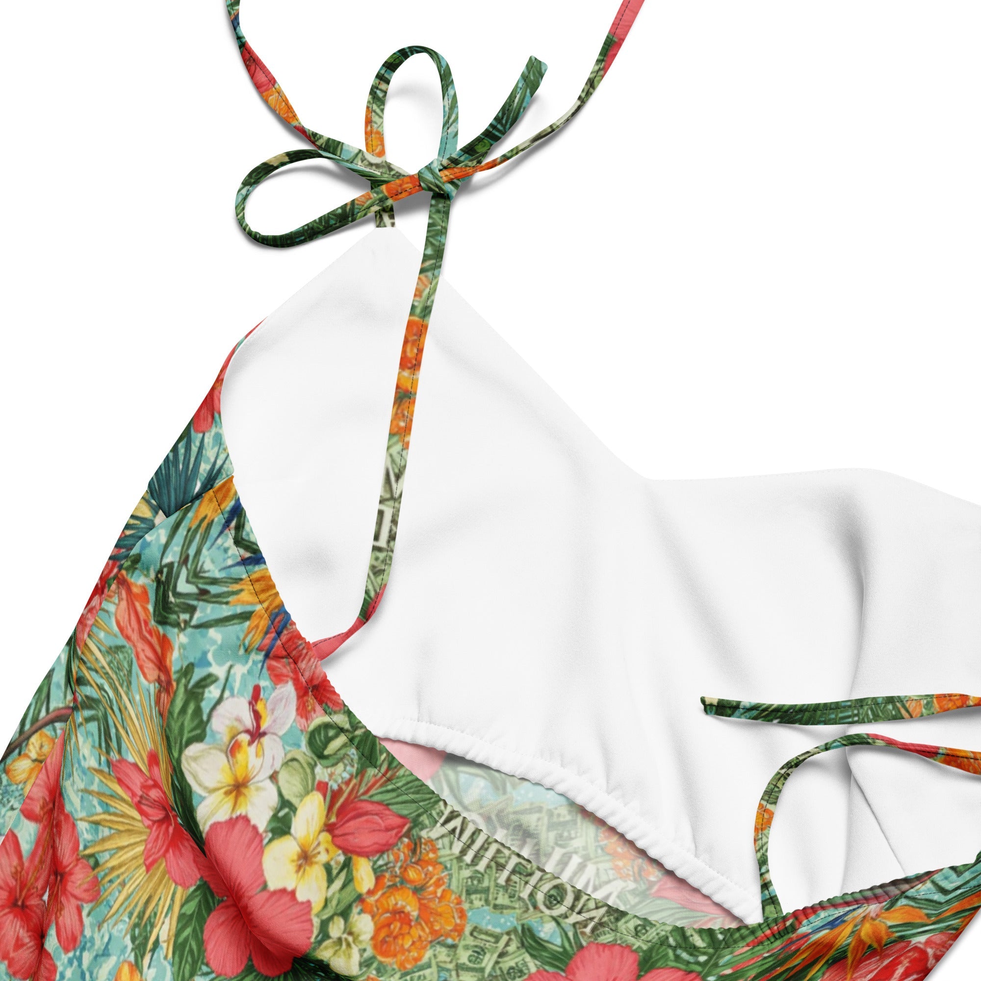 MDB Co. FLORAL BILLS all-over Tie-strap midi dress - The Million Dollar Bill Co.