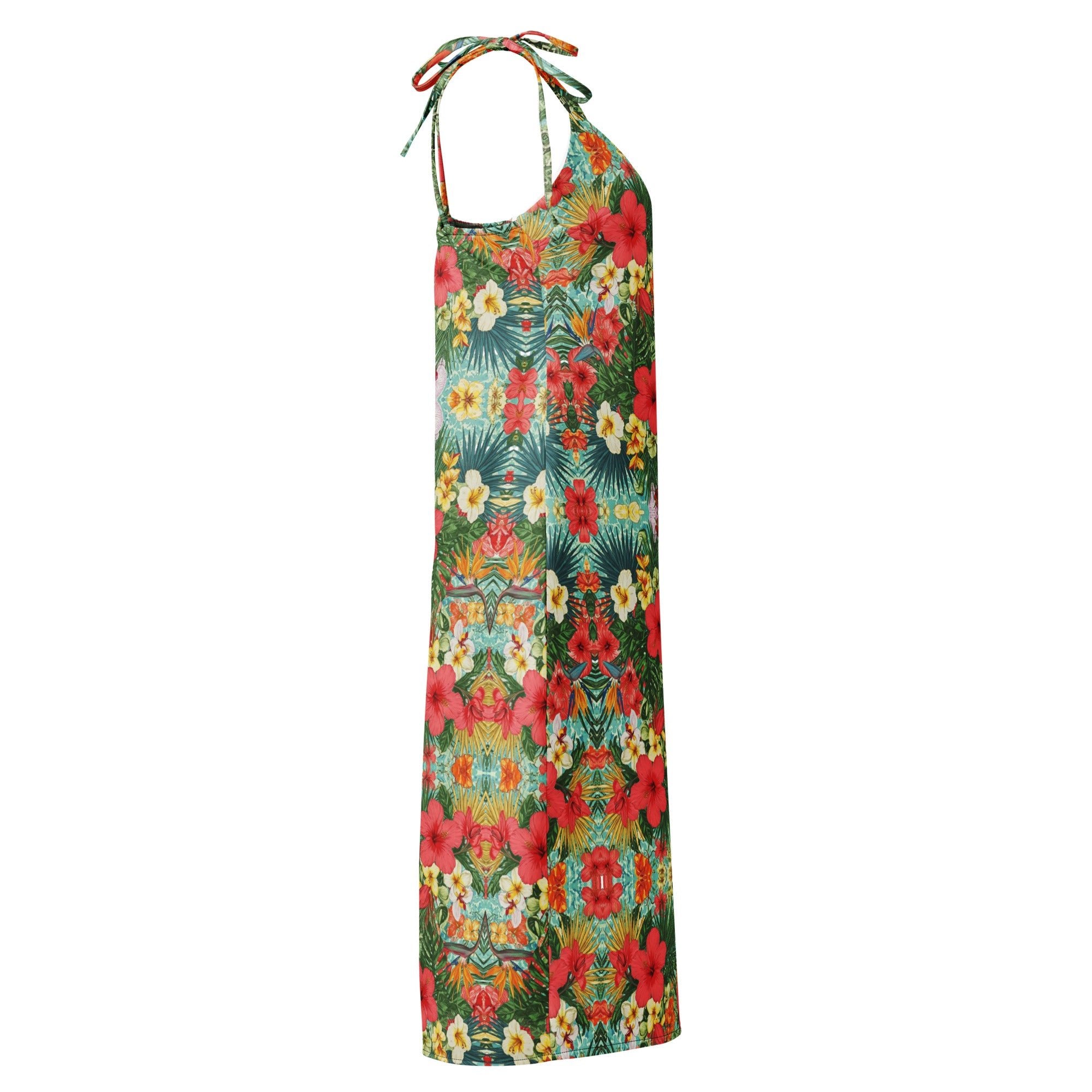 MDB Co. FLORAL BILLS all-over Tie-strap midi dress - The Million Dollar Bill Co.