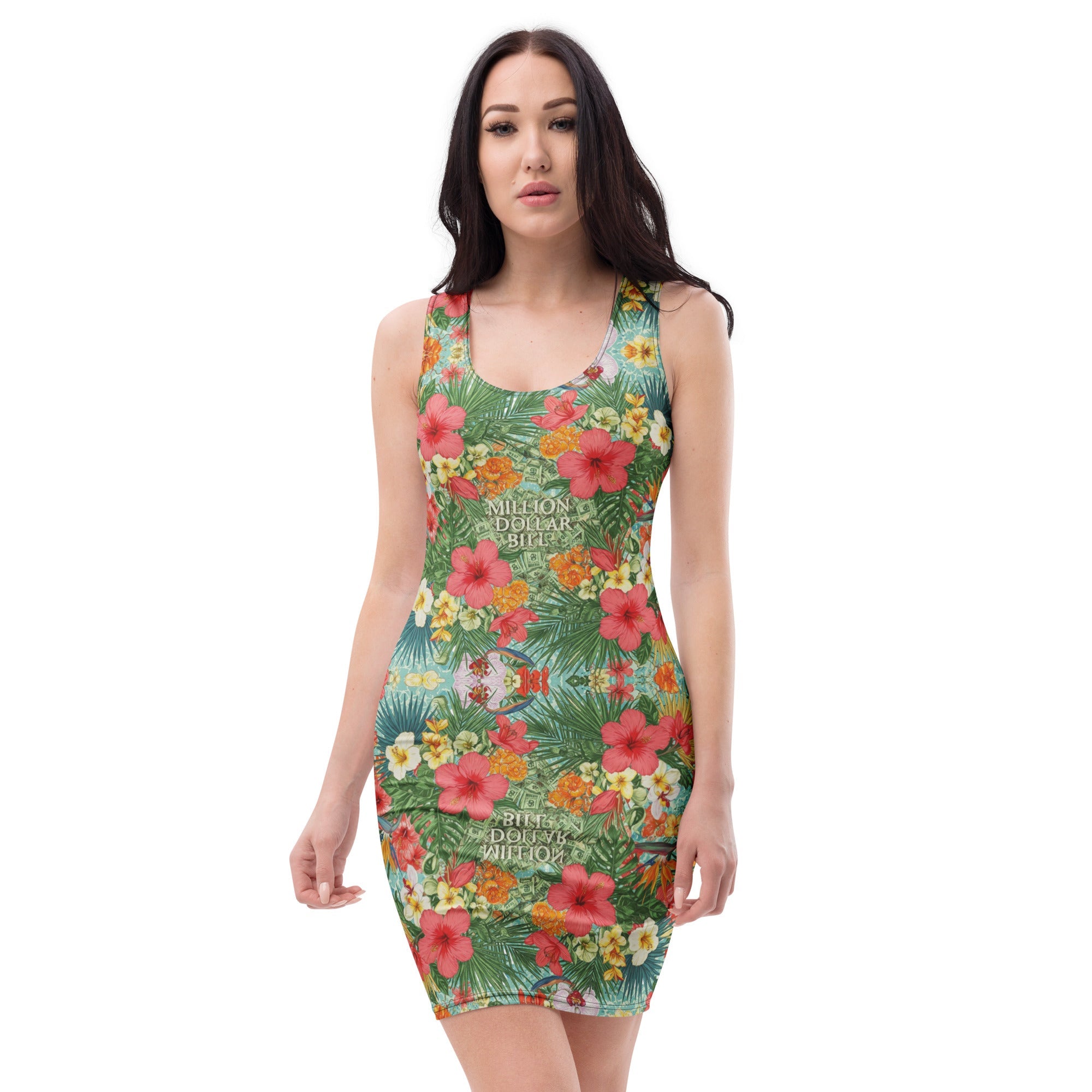 MDB Co. FLORAL BILLS Bodycon dress - The Million Dollar Bill Co. CUT-SEW