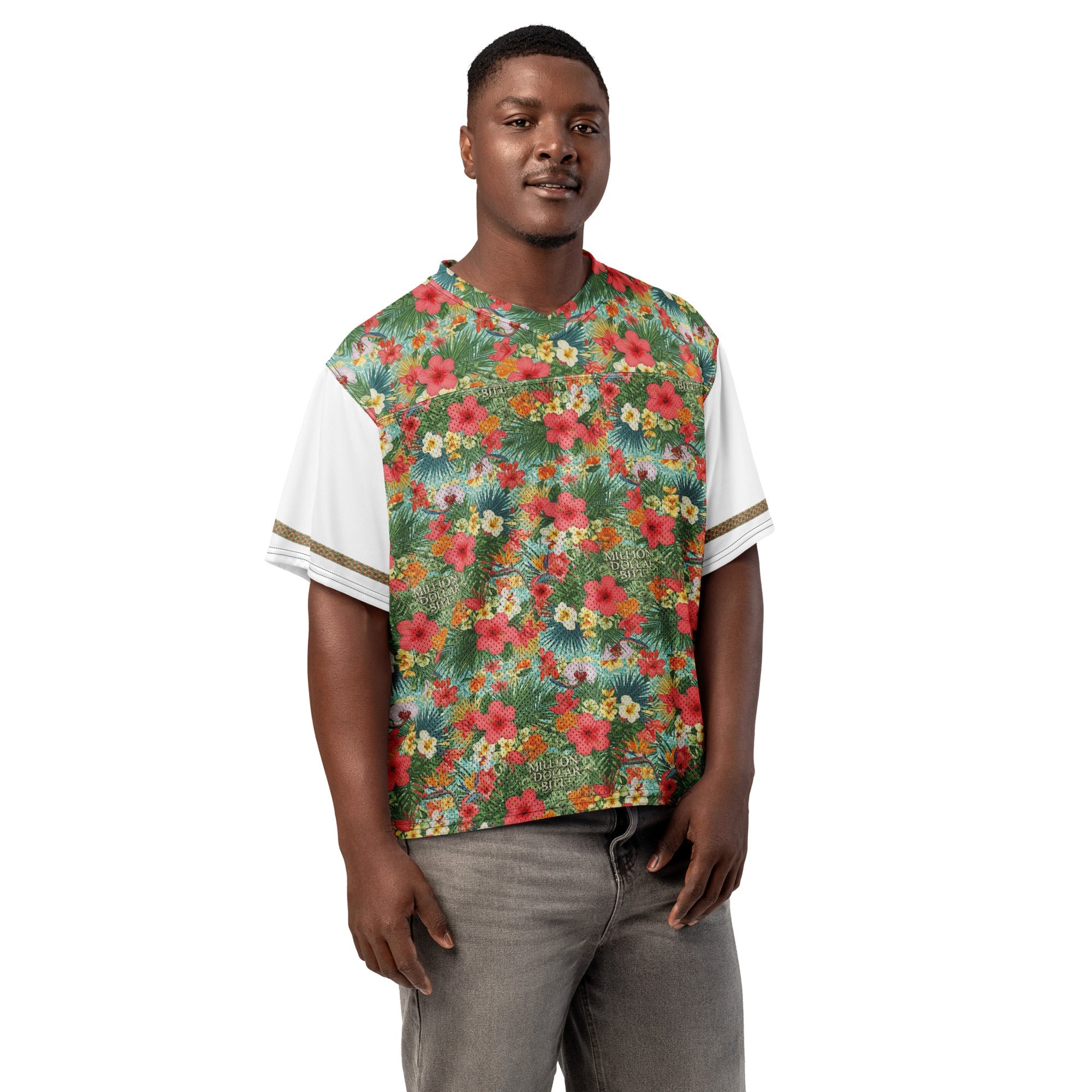 MDB Co. FLORAL BILLS Boxy football jersey - The Million Dollar Bill Co.