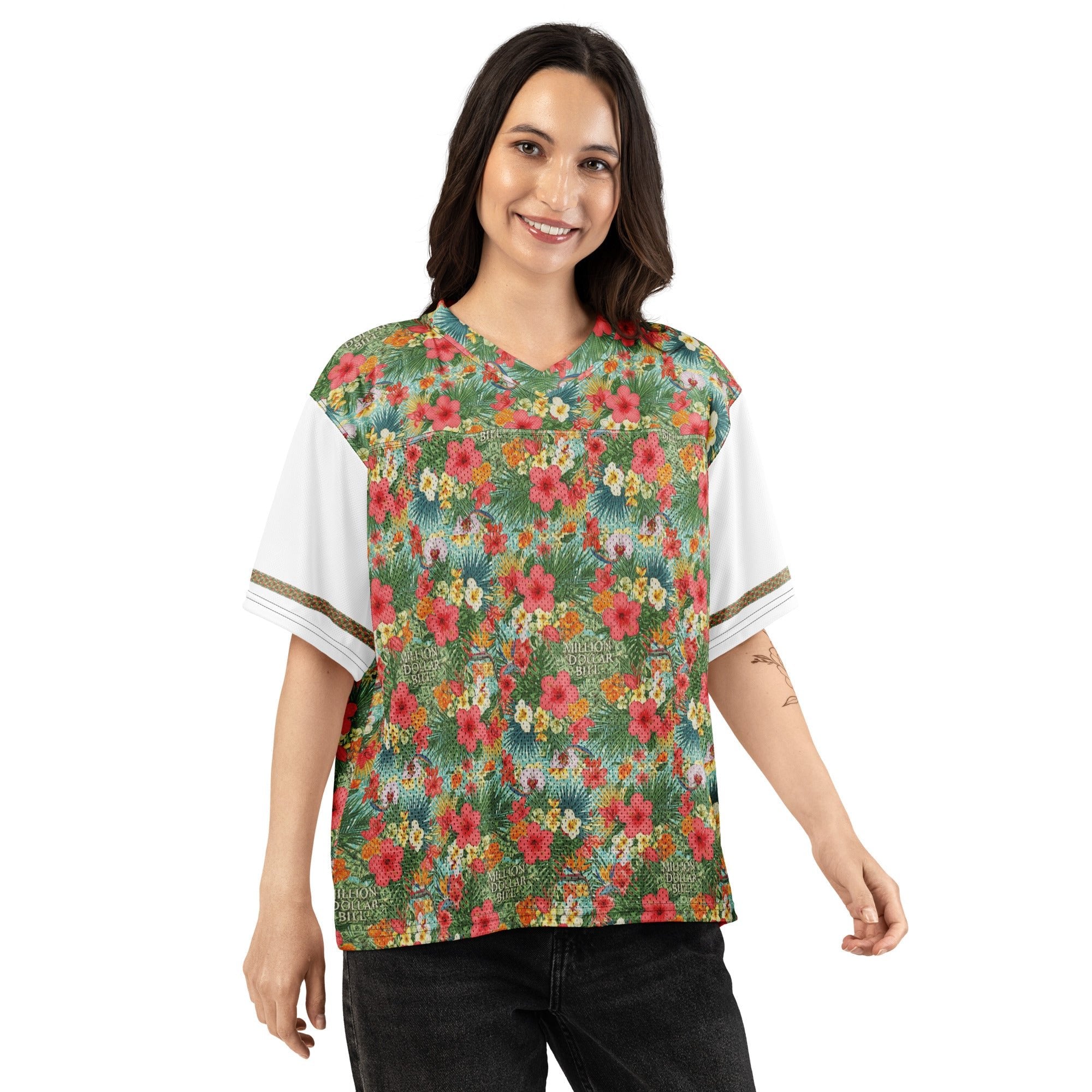 MDB Co. FLORAL BILLS Boxy football jersey - The Million Dollar Bill Co.