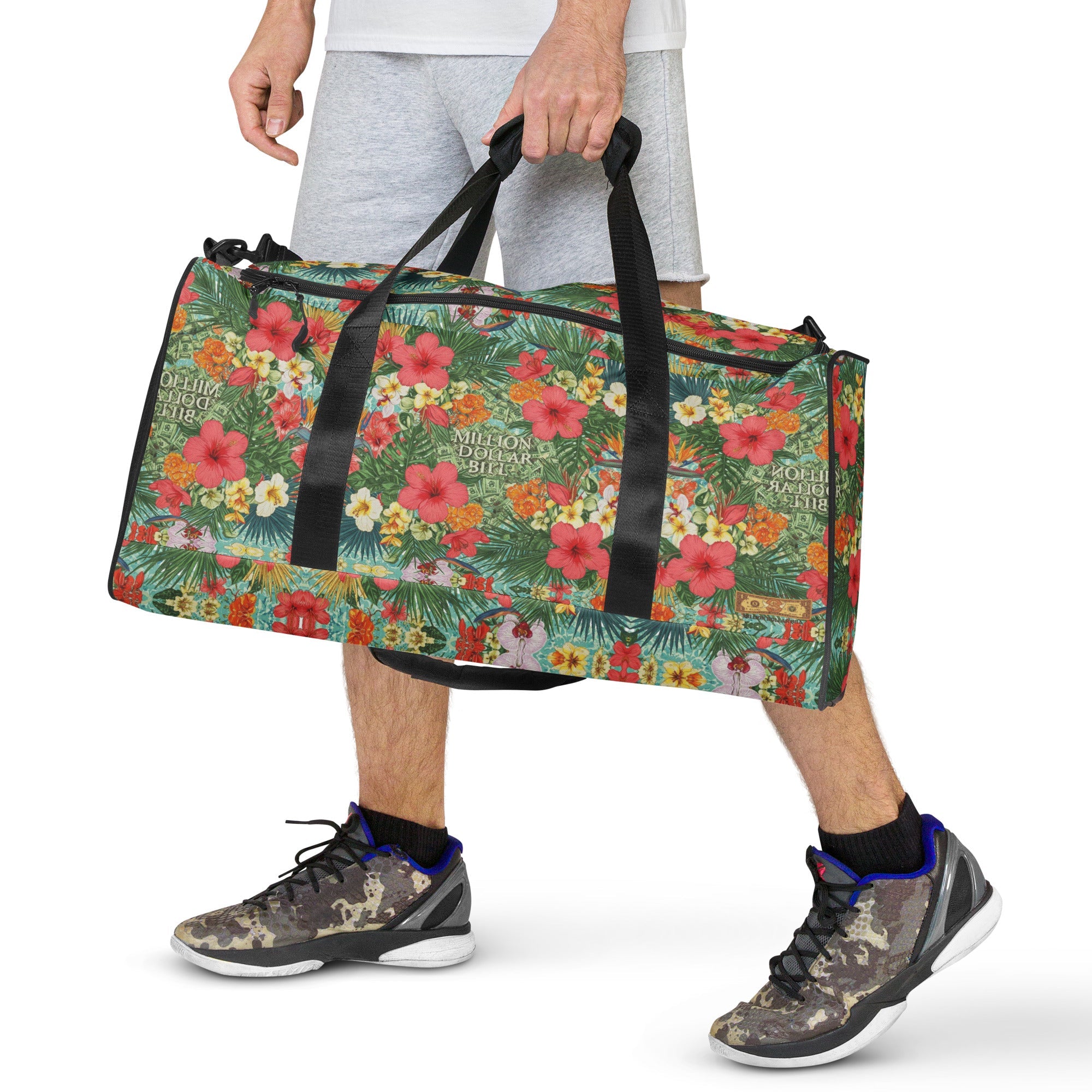 MDB Co. FLORAL BILLS Duffle bag - The Million Dollar Bill Co.