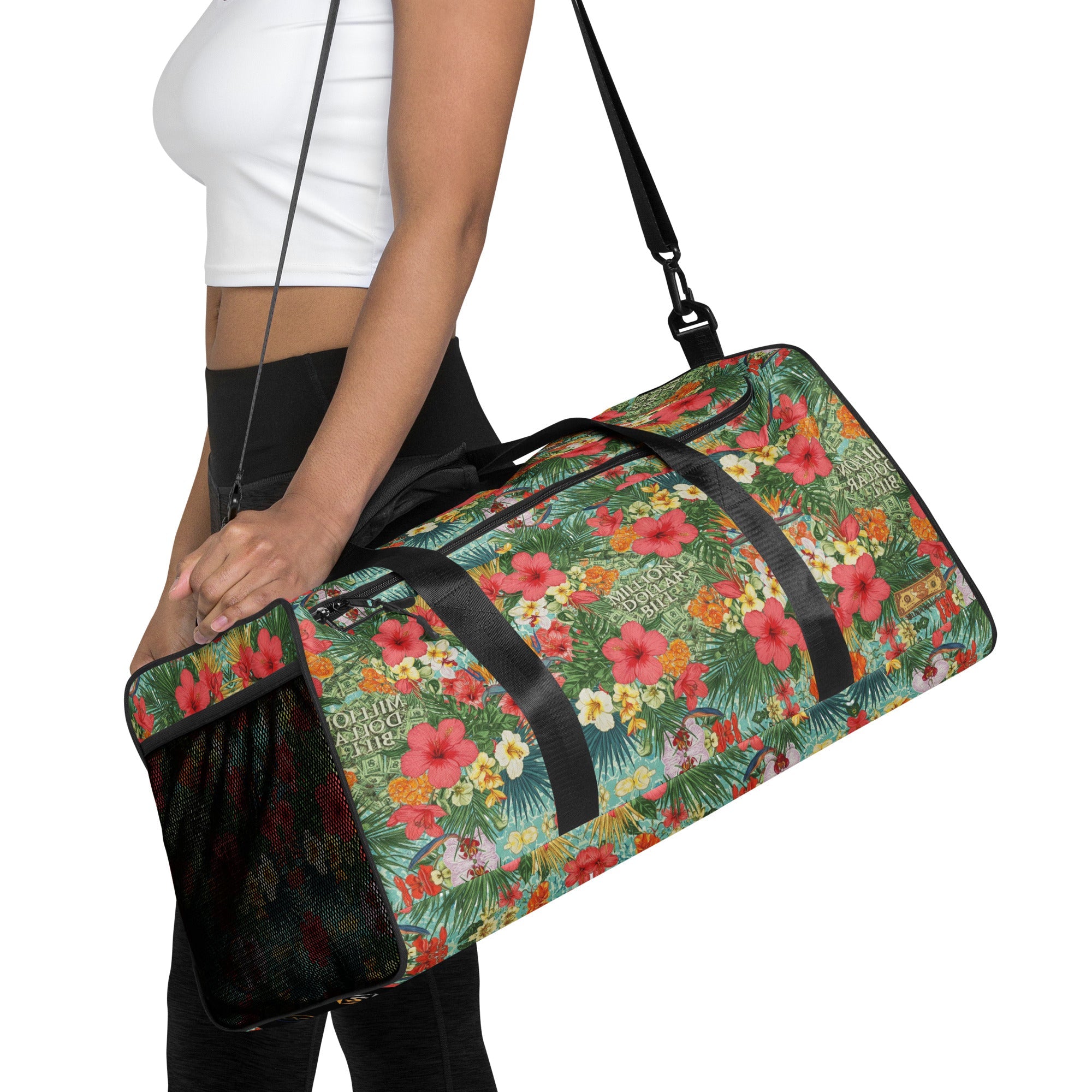 MDB Co. FLORAL BILLS Duffle bag - The Million Dollar Bill Co.