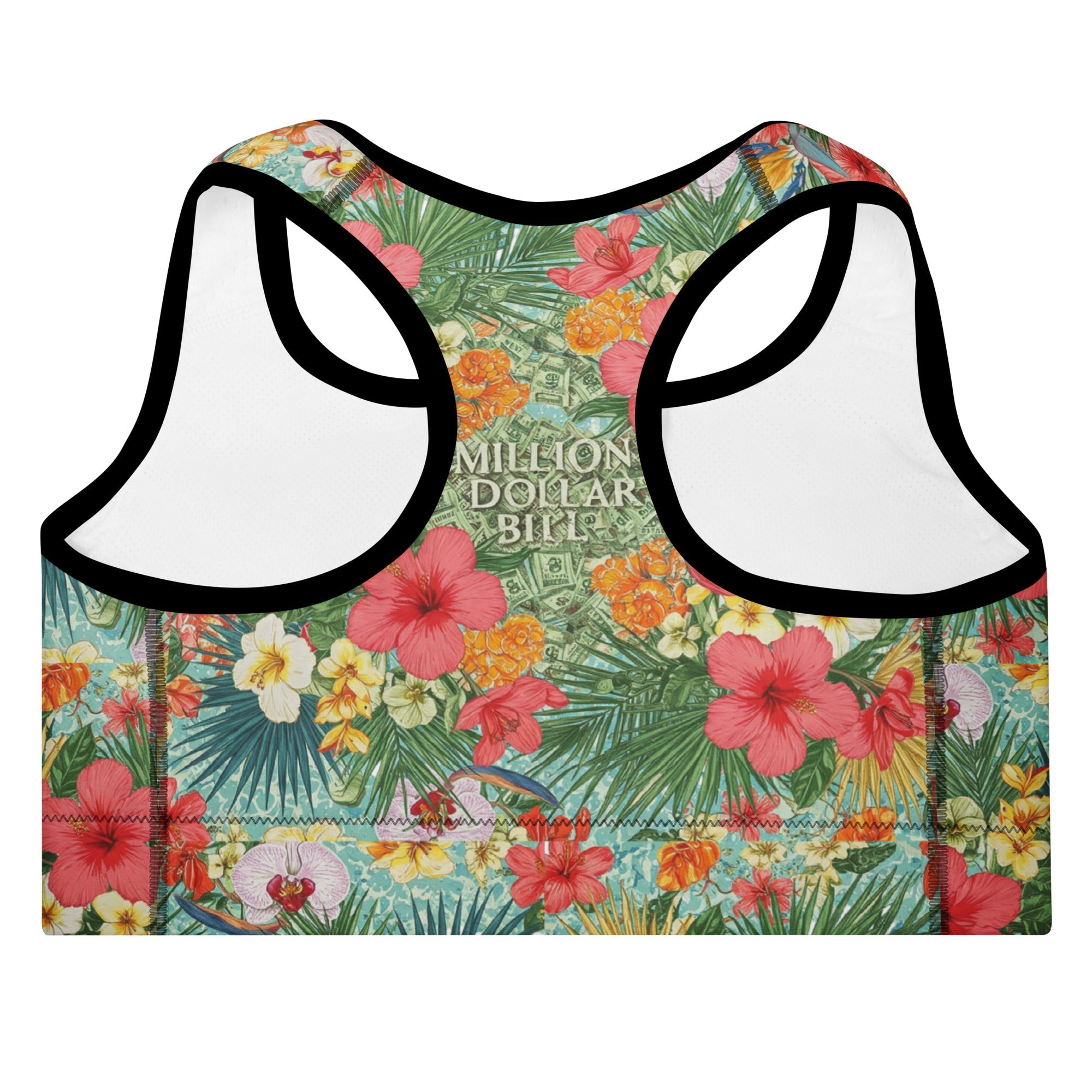 MDB Co. FLORAL BILLS Padded Sports Bra - The Million Dollar Bill Co.
