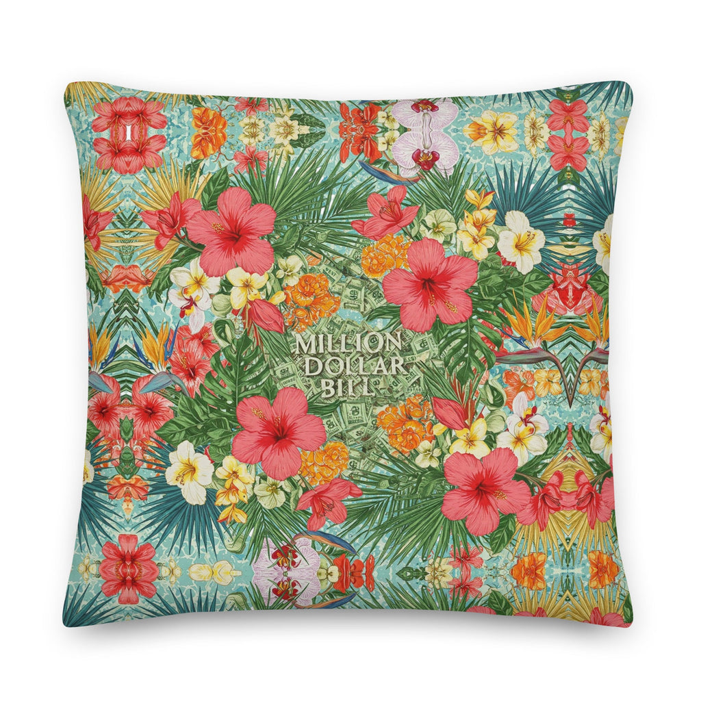 MDB Co. FLORAL BILLS Premium Pillows - The Million Dollar Bill Co. CUT-SEW bed