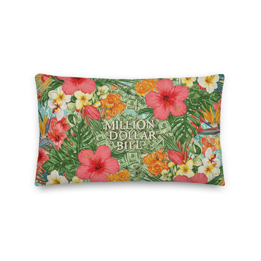 MDB Co. FLORAL BILLS Premium Pillows - The Million Dollar Bill Co. CUT-SEW bed