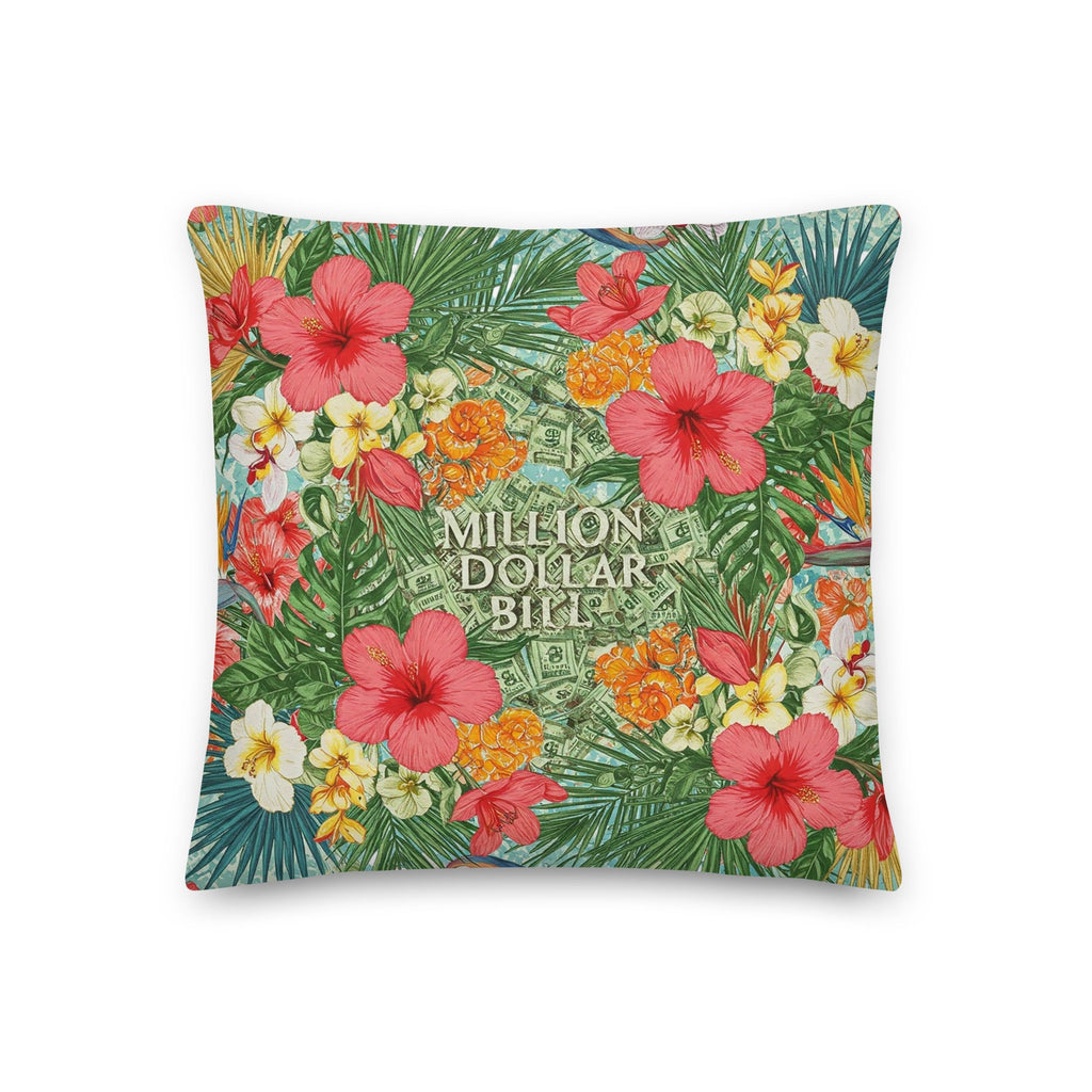 MDB Co. FLORAL BILLS Premium Pillows - The Million Dollar Bill Co. CUT-SEW bed