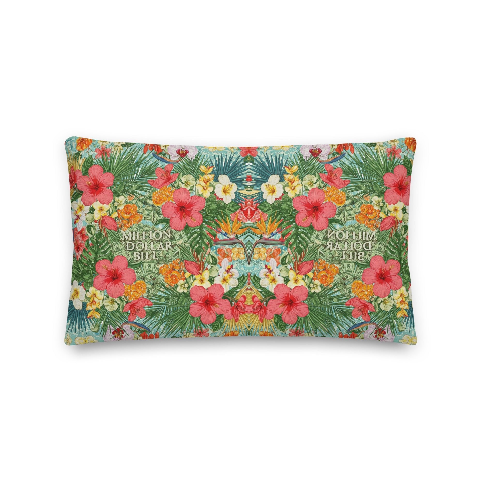 MDB Co. FLORAL BILLS Premium Pillows - The Million Dollar Bill Co. CUT-SEW bed