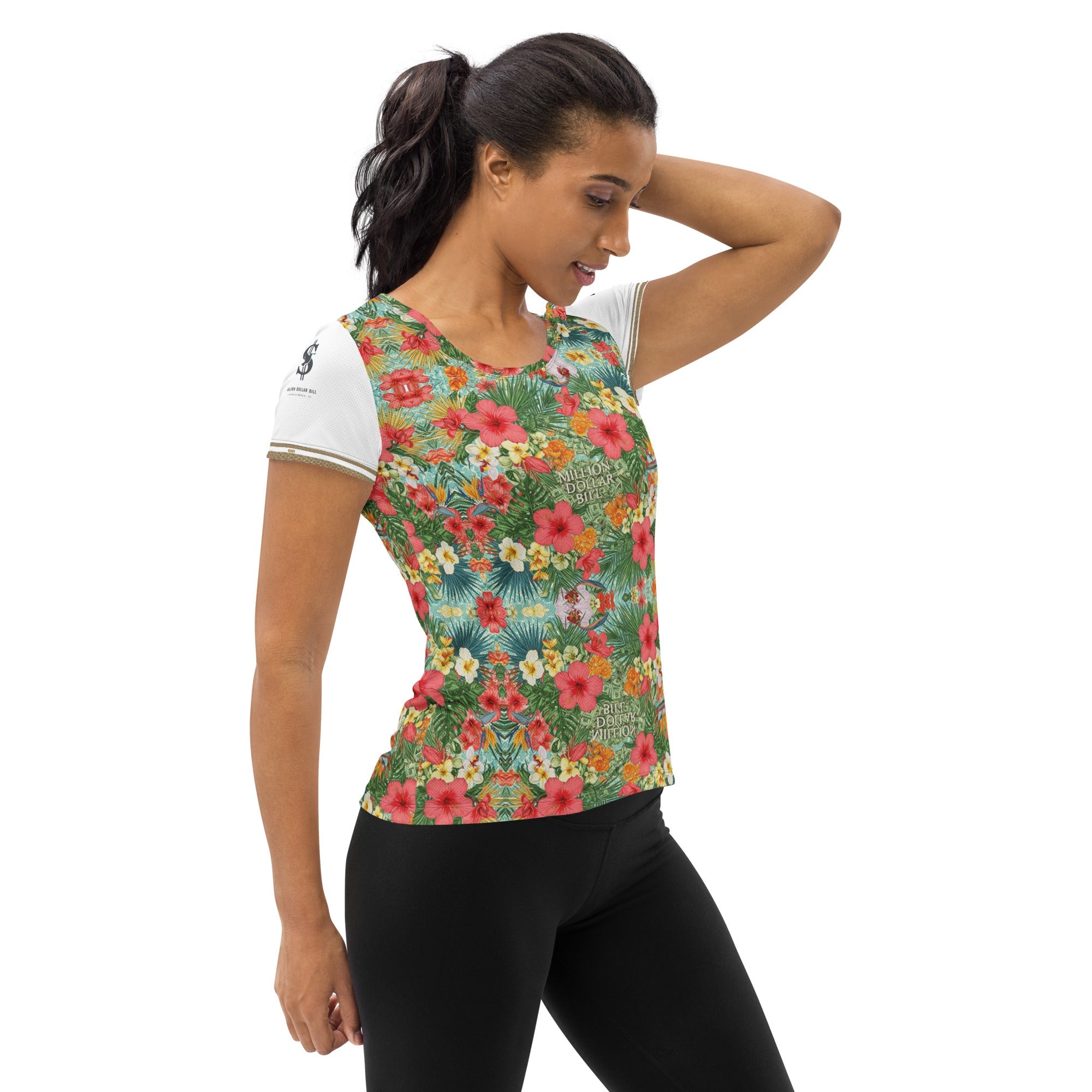 MDB Co. FLORAL BILLS Women's athletic t-shirt - The Million Dollar Bill Co. 1