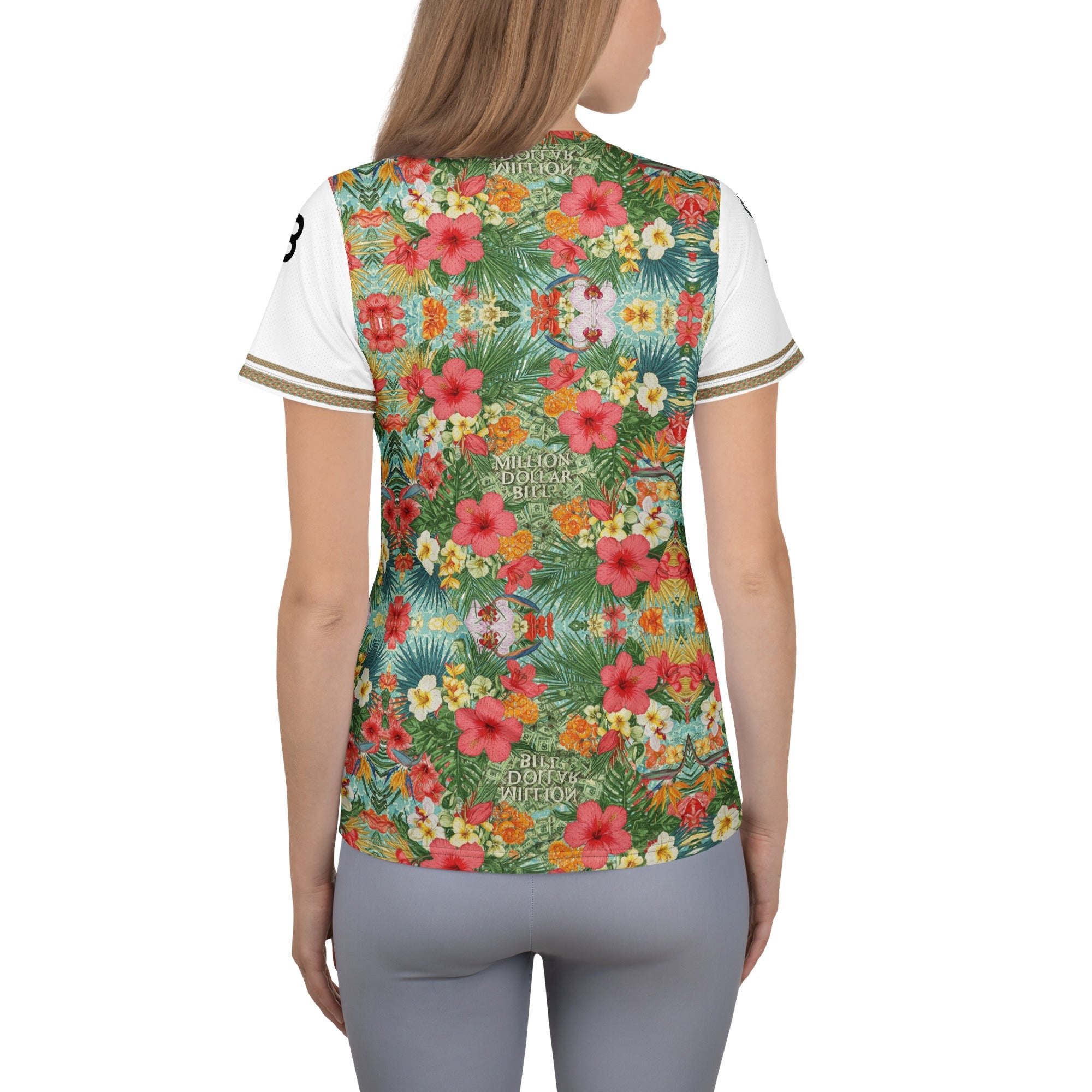 MDB Co. FLORAL BILLS Women's athletic t-shirt - The Million Dollar Bill Co. 4