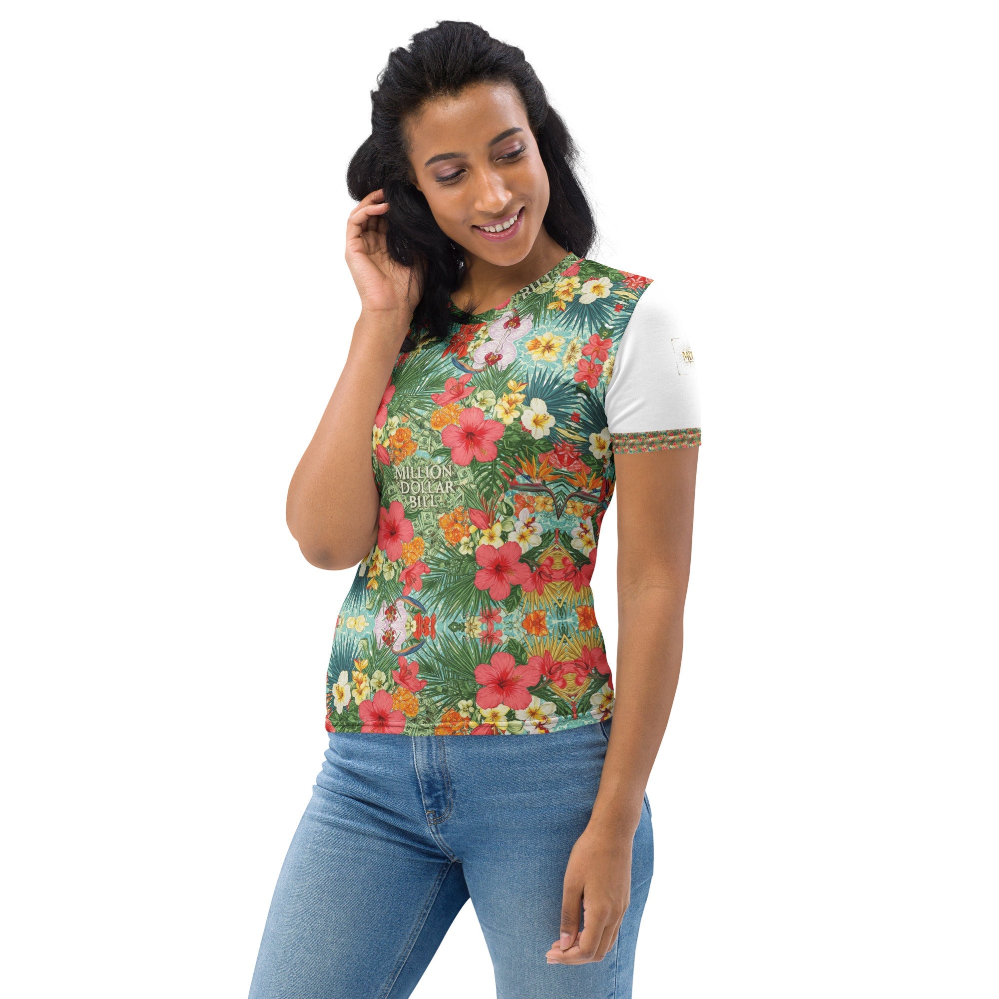 MDB Co. FLORAL BILLS Women's T-shirt - The Million Dollar Bill Co.