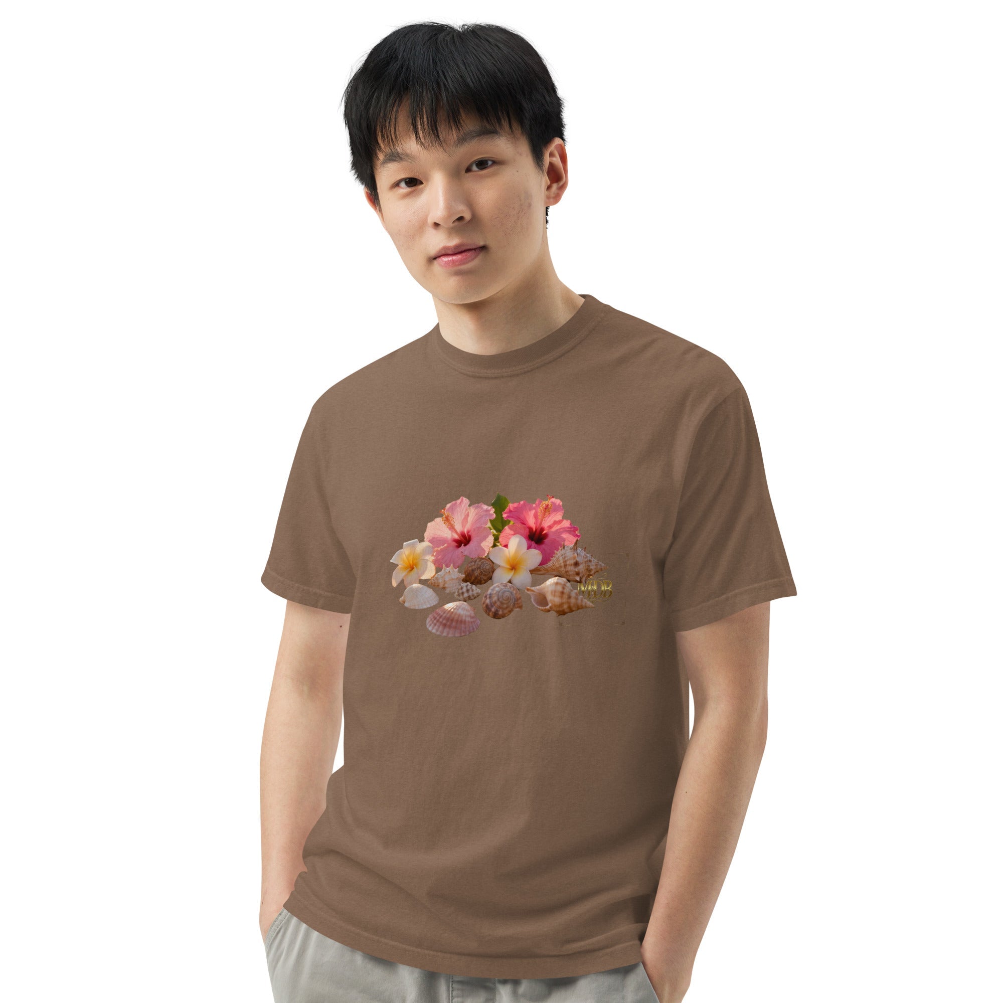 MDB Co. FLORAL Unisex garment - dyed heavyweight t-shirt - The Million Dollar Bill Co.
