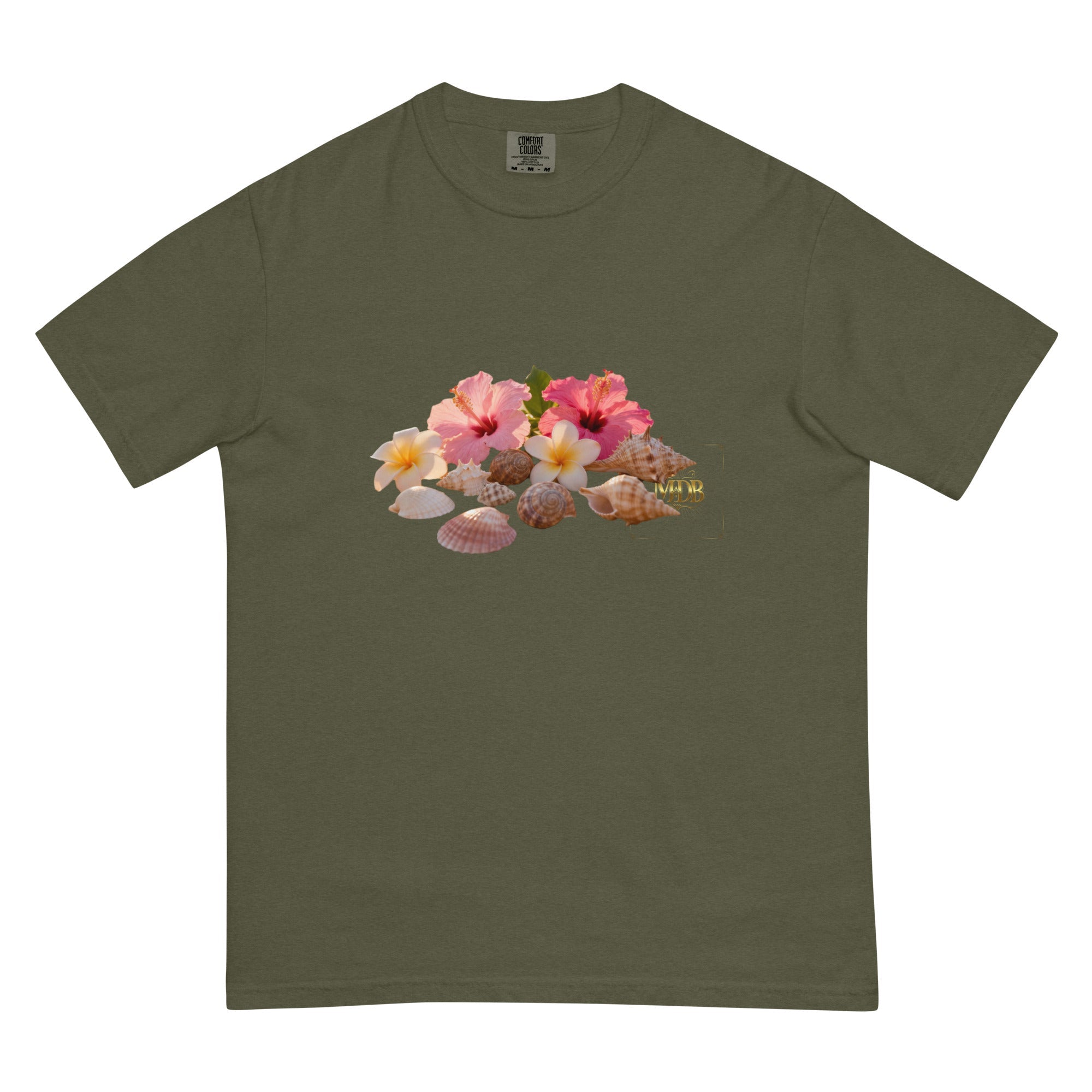 MDB Co. FLORAL PRINT Unisex garment-dyed heavyweight t-shirt - The Million Dollar Bill Co.