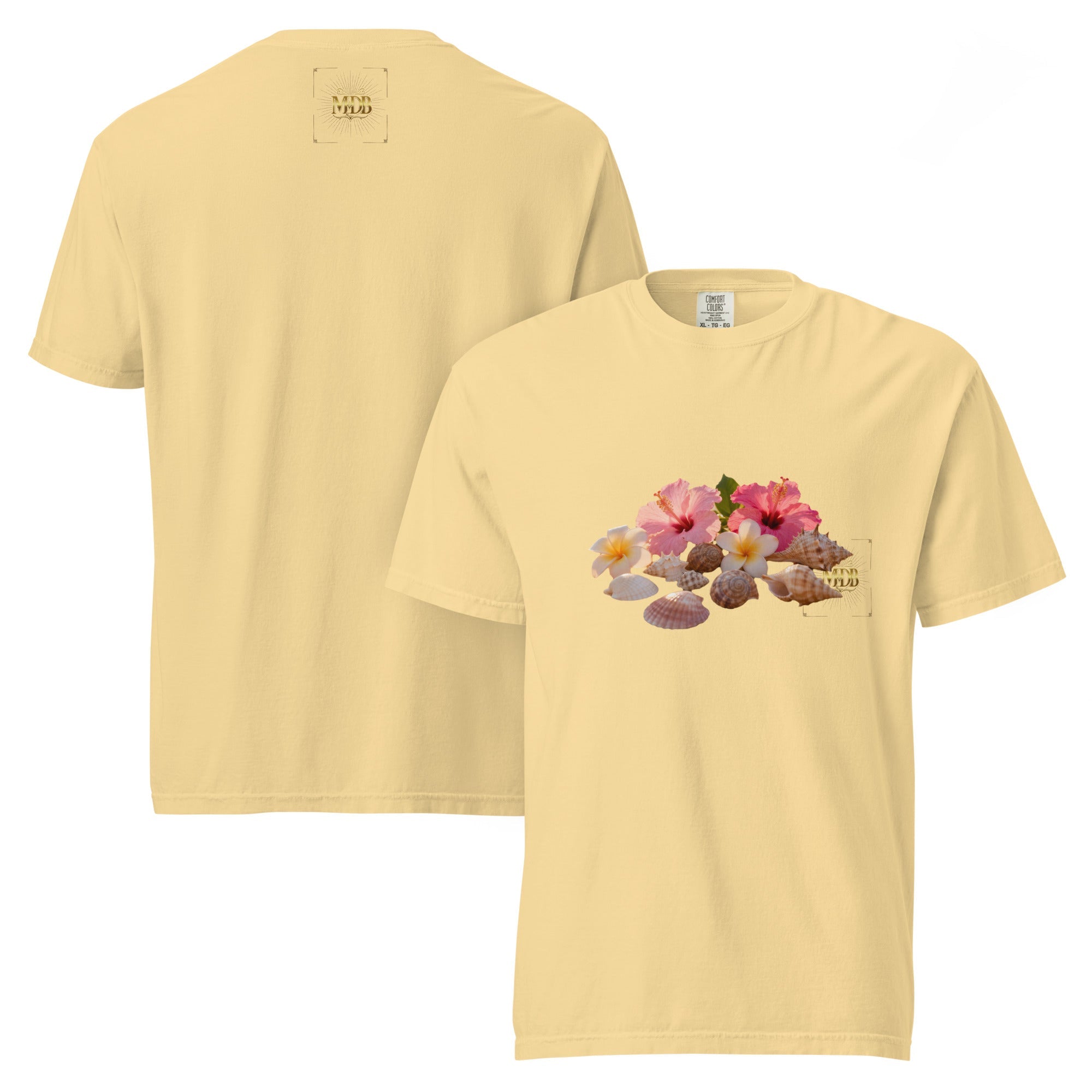 MDB Co. FLORAL Unisex garment - dyed heavyweight t-shirt - The Million Dollar Bill Co.