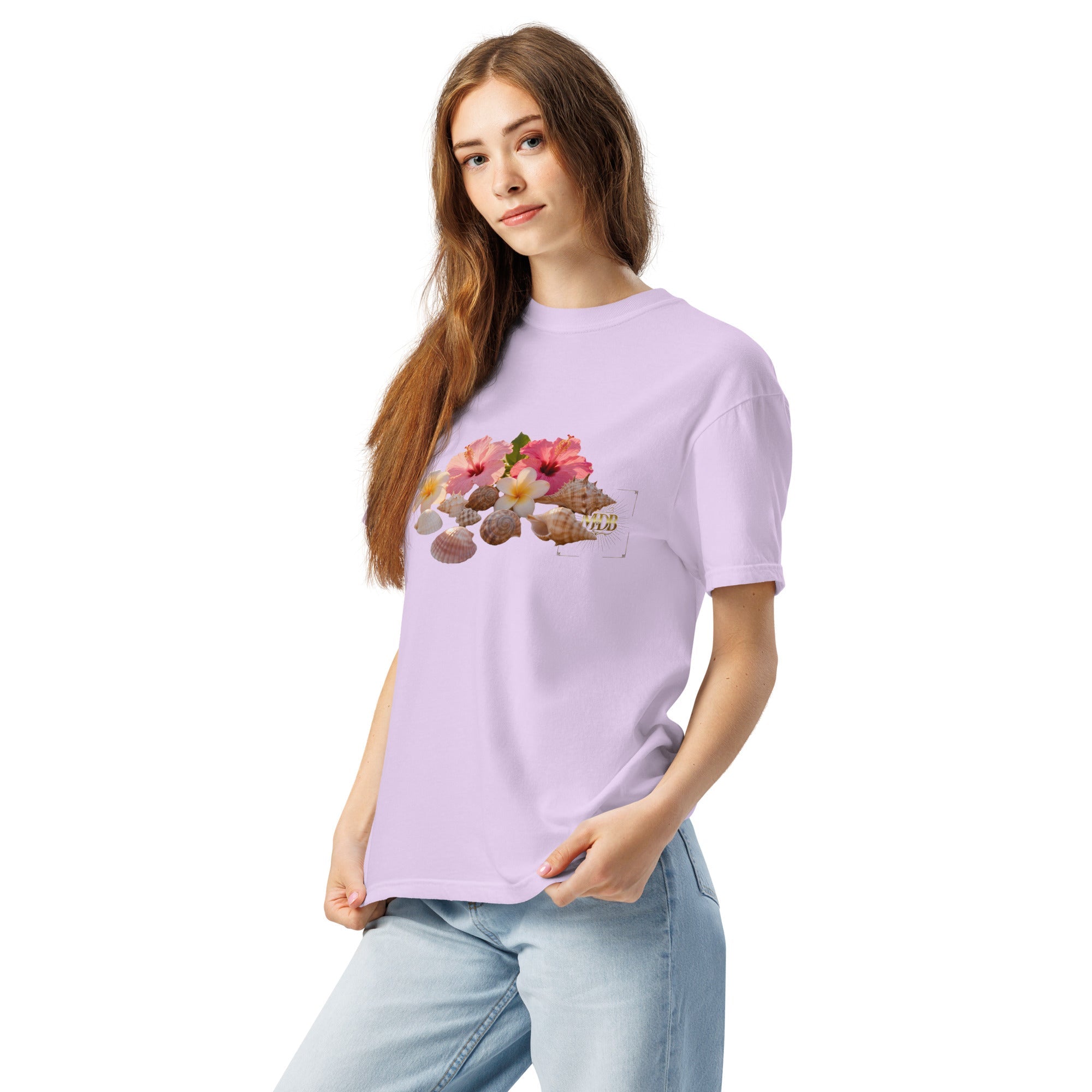 MDB Co. FLORAL Unisex garment - dyed heavyweight t-shirt - The Million Dollar Bill Co.