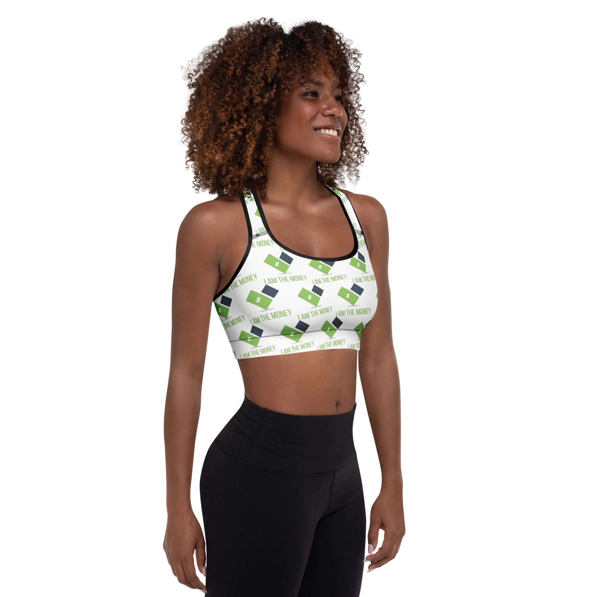 MDB Co. I AM Padded Sports Bra - The Million Dollar Bill Co.