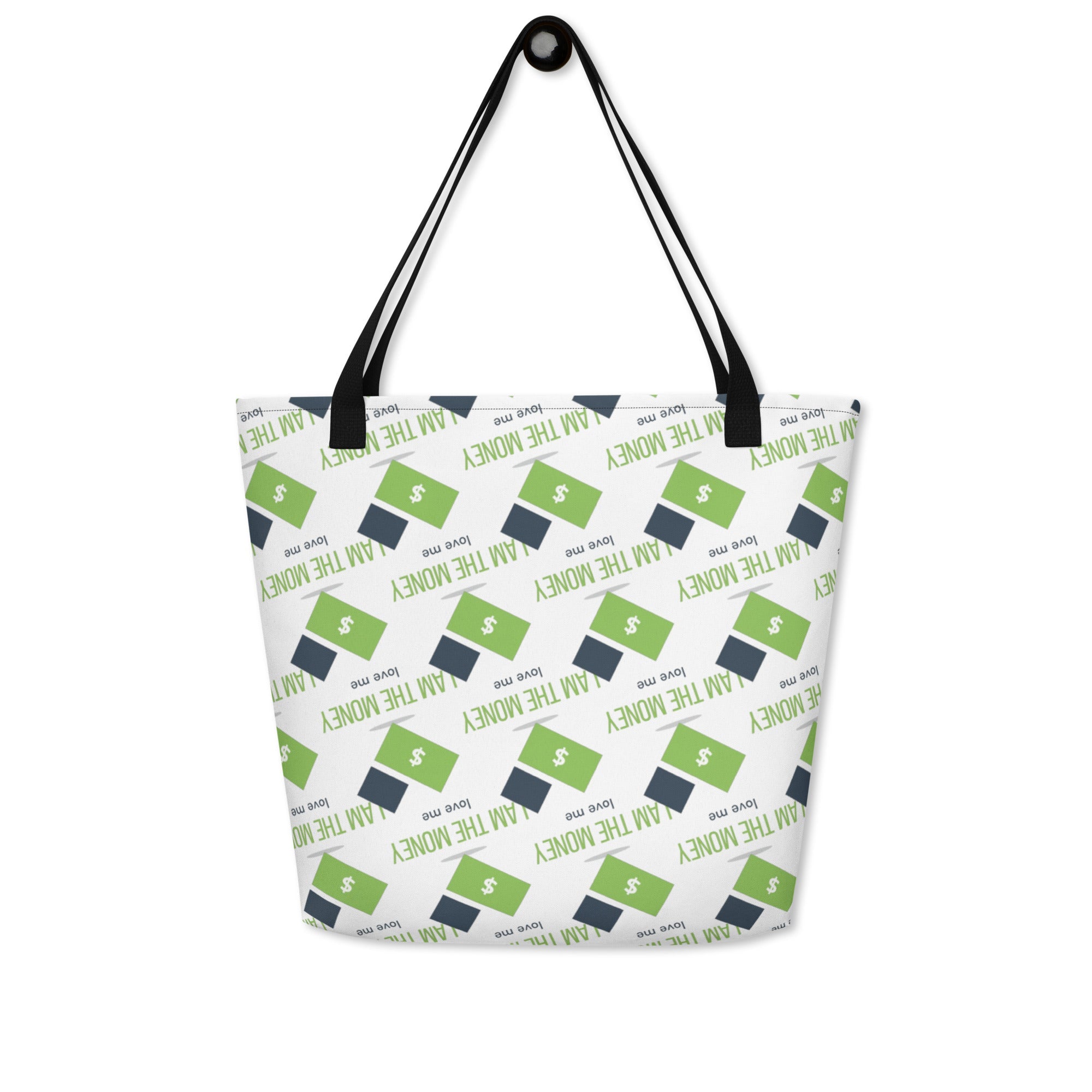 MDB Co. "I AM" THE MONEY All - Over Print Large Tote Bag - The Million Dollar Bill Co.