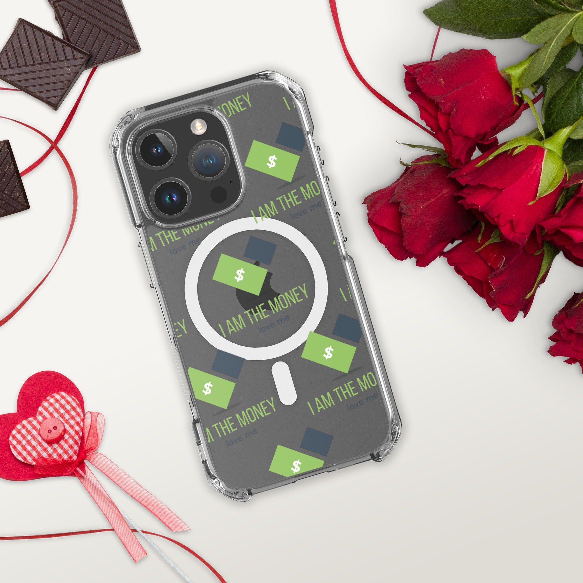 MDB Co. "I AM" THE MONEY MagSafe® clear case for iPhone® - The Million Dollar Bill Co.