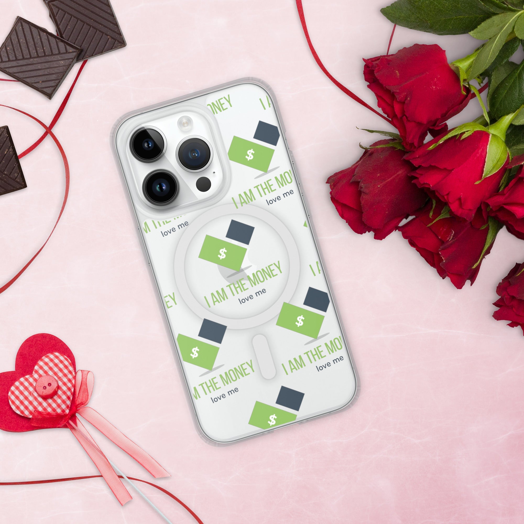 MDB Co. "I AM" THE MONEY MagSafe® clear case for iPhone® - The Million Dollar Bill Co.