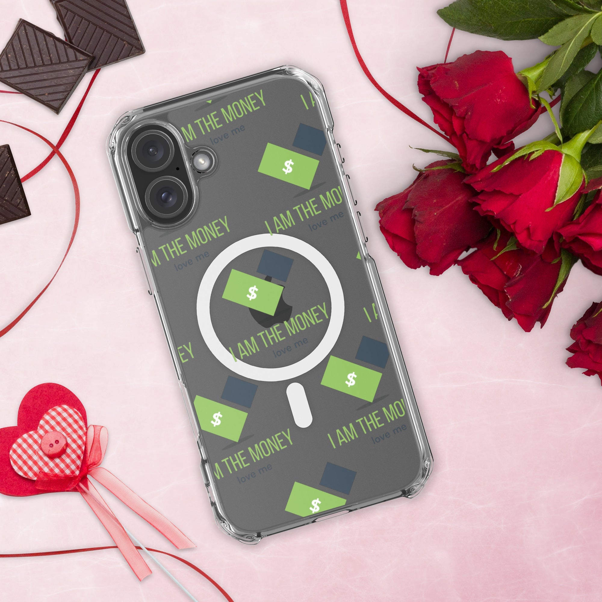 MDB Co. "I AM" THE MONEY MagSafe® clear case for iPhone® - The Million Dollar Bill Co.