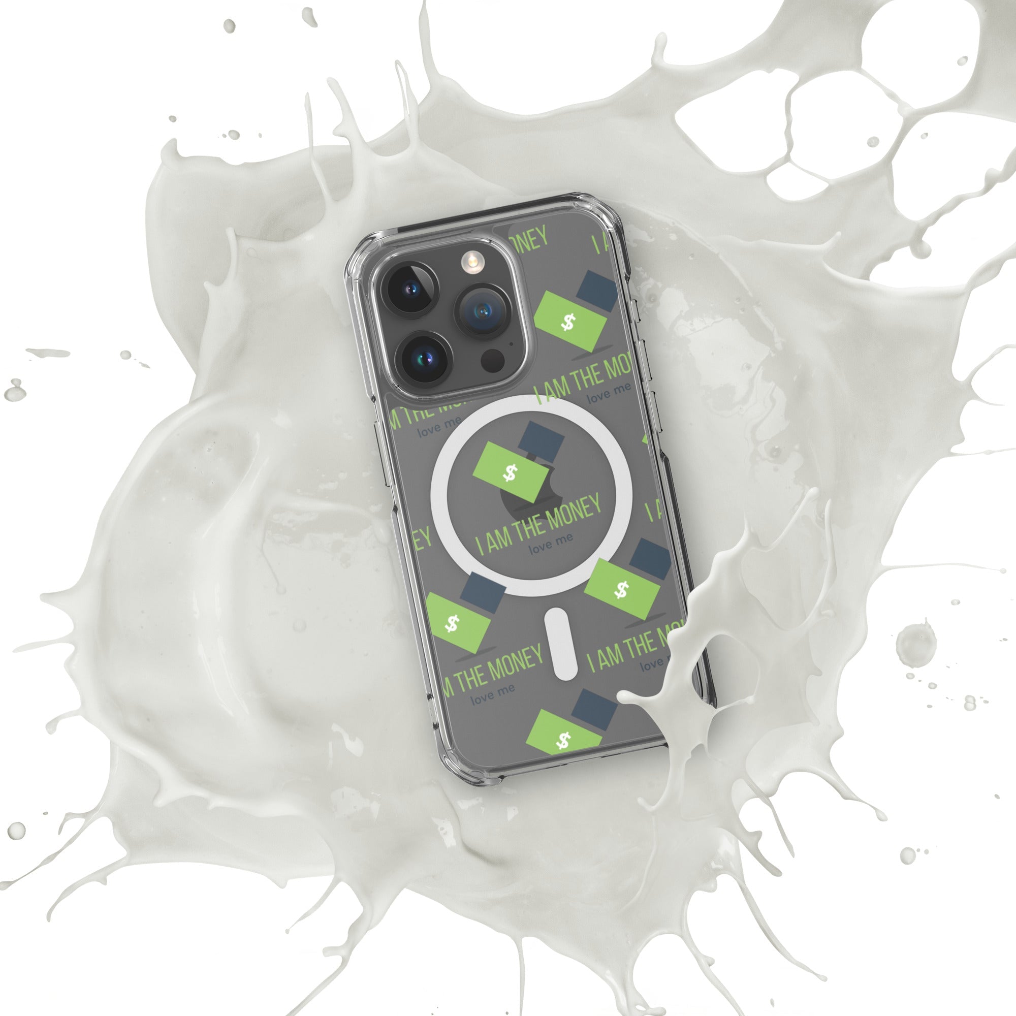 MDB Co. "I AM" THE MONEY MagSafe® clear case for iPhone® - The Million Dollar Bill Co.