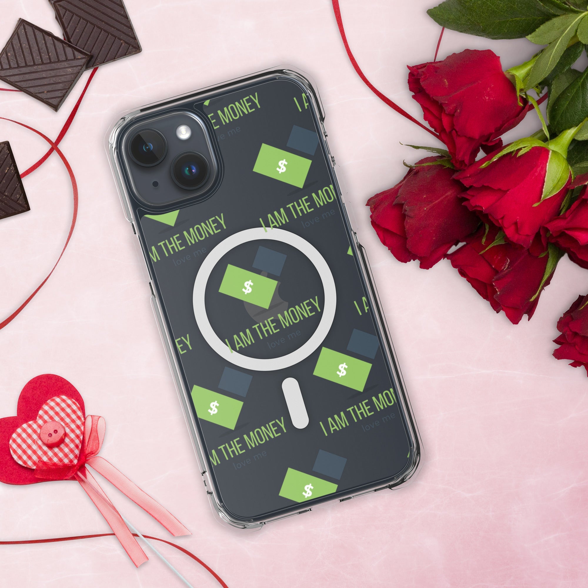 MDB Co. "I AM" THE MONEY MagSafe® clear case for iPhone® - The Million Dollar Bill Co.