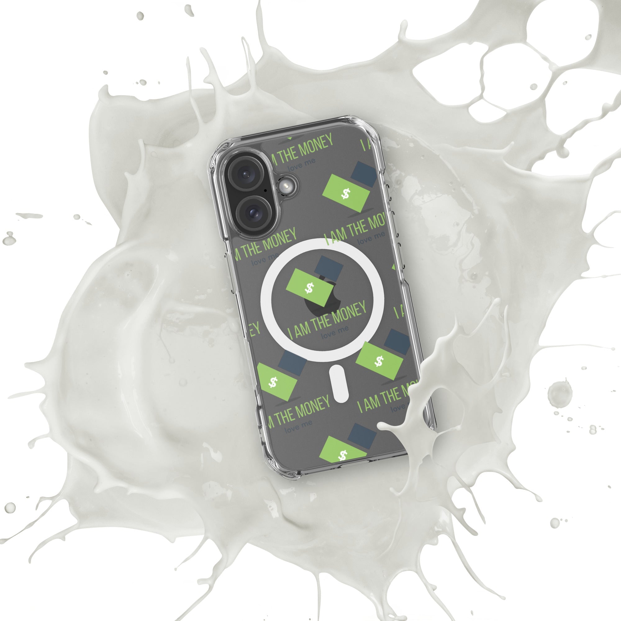 MDB Co. "I AM" THE MONEY MagSafe® clear case for iPhone® - The Million Dollar Bill Co.