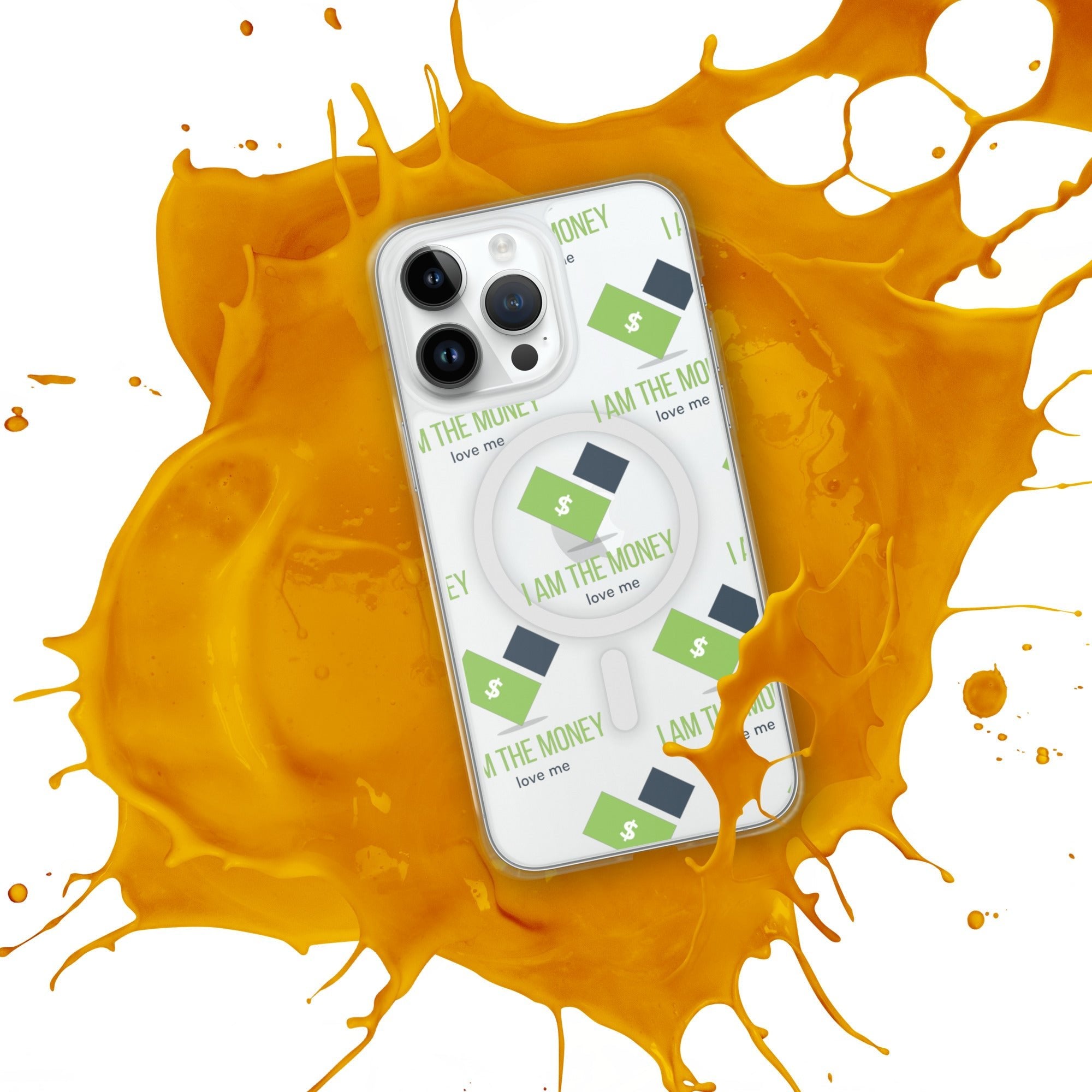 MDB Co. "I AM" THE MONEY MagSafe® clear case for iPhone® - The Million Dollar Bill Co.