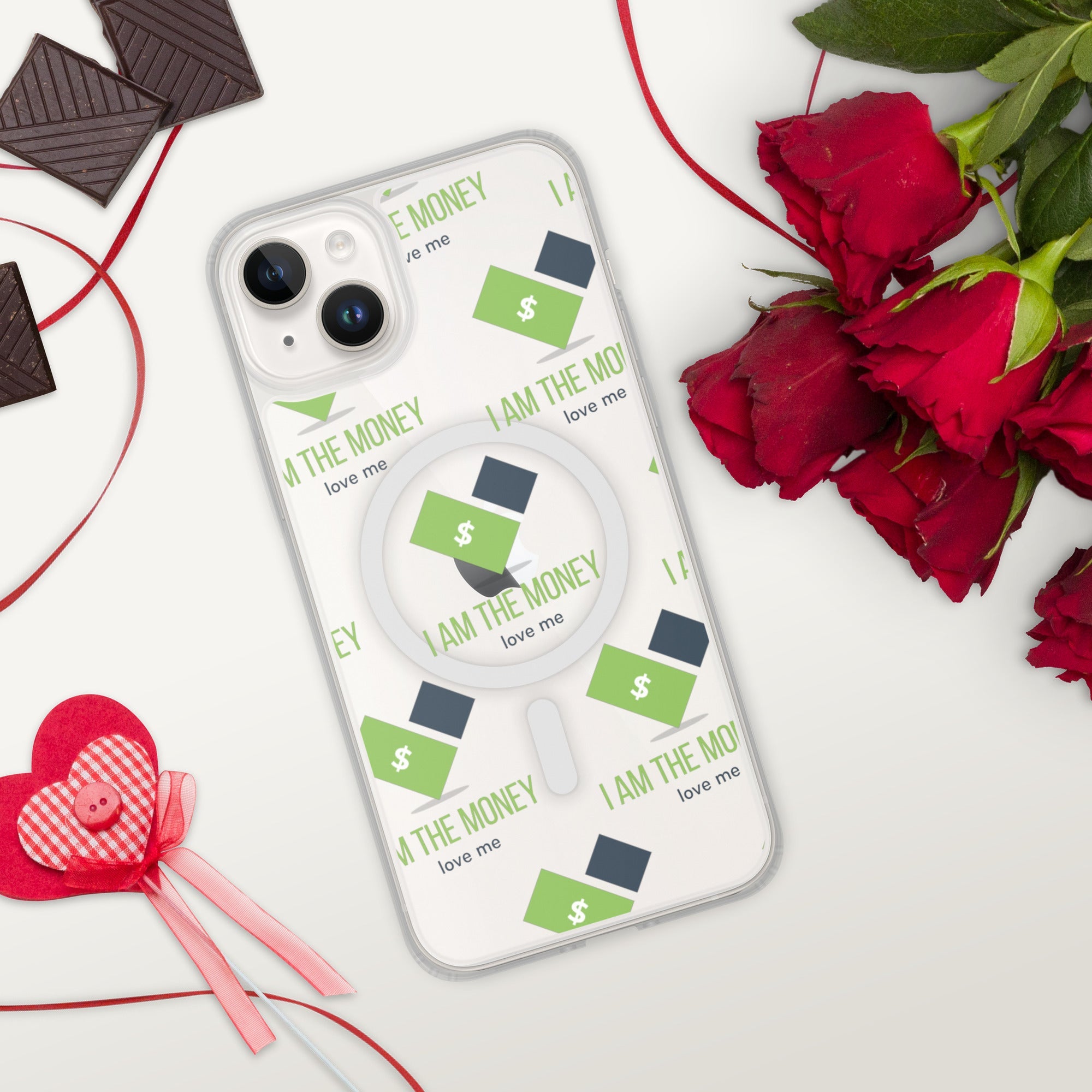 MDB Co. "I AM" THE MONEY MagSafe® clear case for iPhone® - The Million Dollar Bill Co.