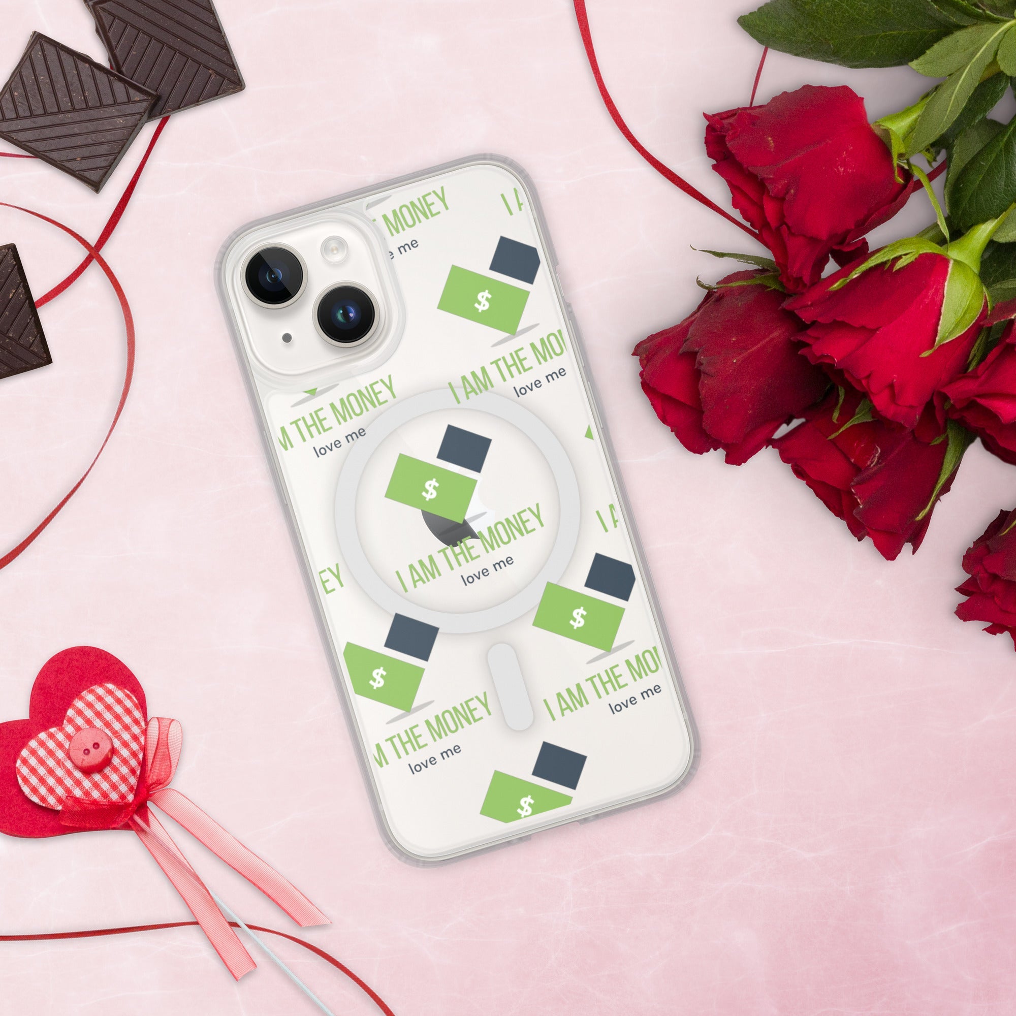MDB Co. "I AM" THE MONEY MagSafe® clear case for iPhone® - The Million Dollar Bill Co.