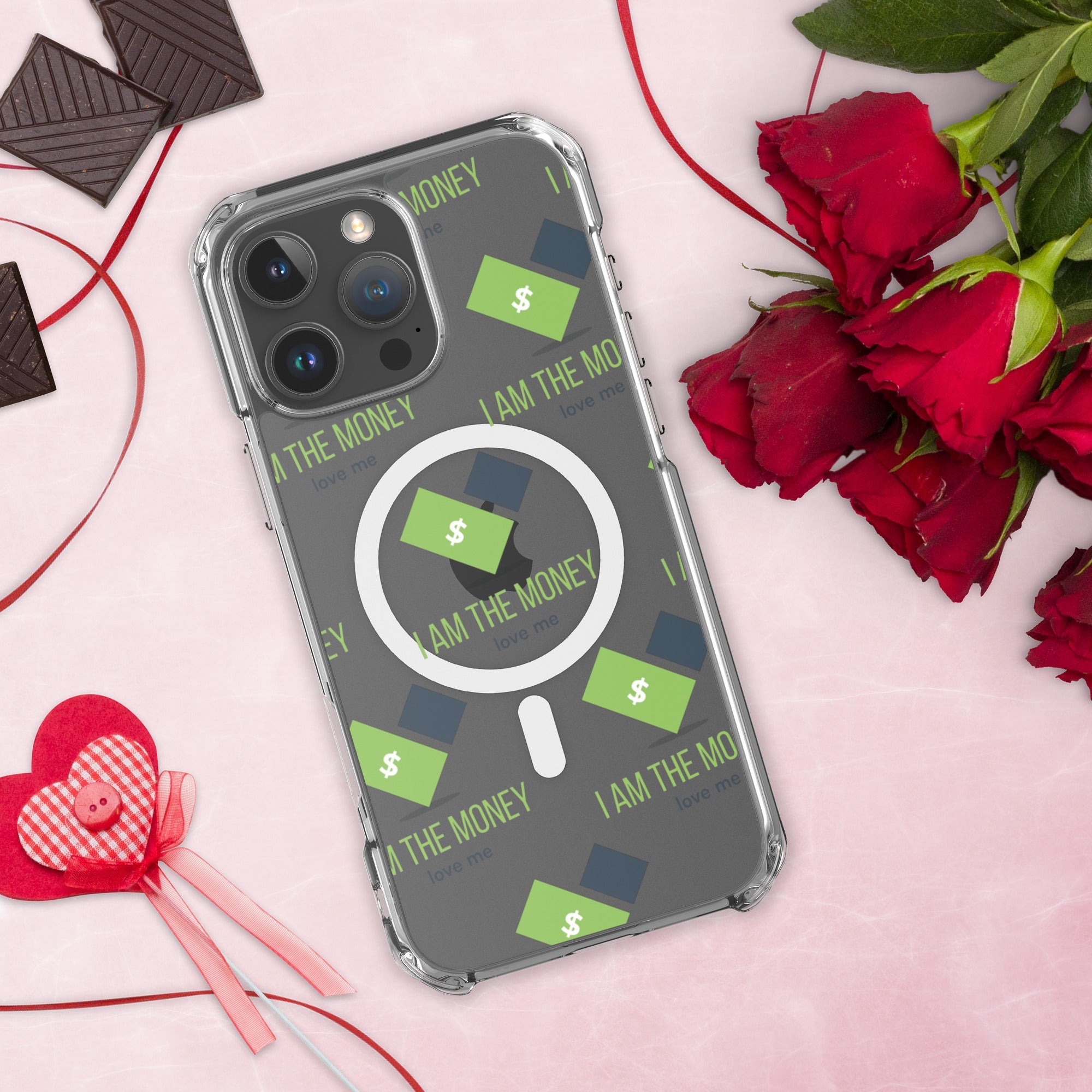MDB Co. "I AM" THE MONEY MagSafe® clear case for iPhone® - The Million Dollar Bill Co.
