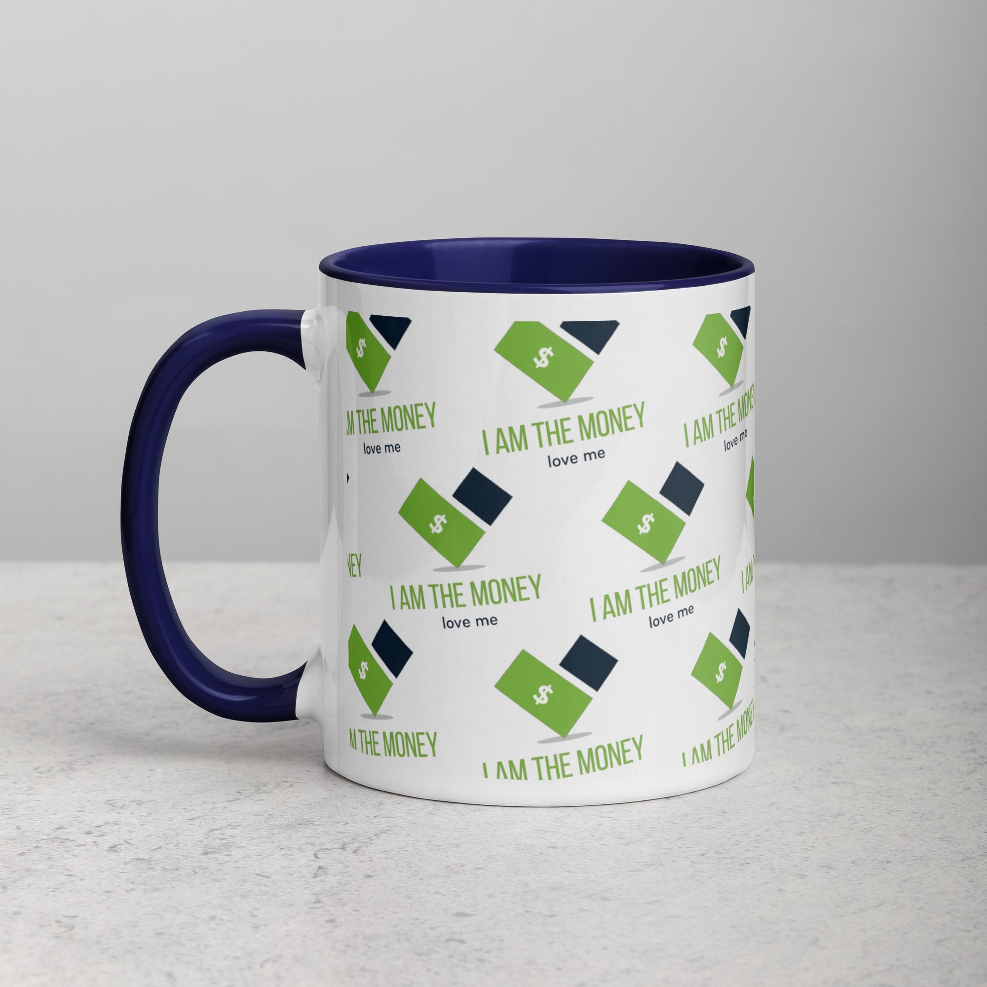 MDB Co. "I AM" THE MONEY Mug with Color Inside - The Million Dollar Bill Co.