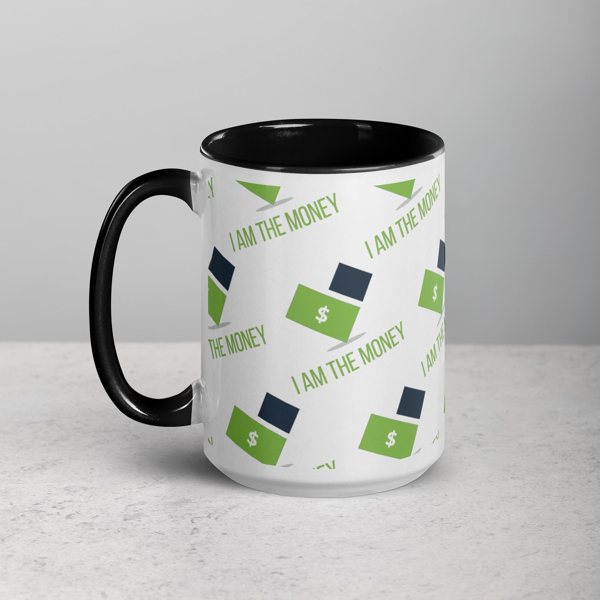 MDB Co. "I AM" THE MONEY Mug with Color Inside - The Million Dollar Bill Co.