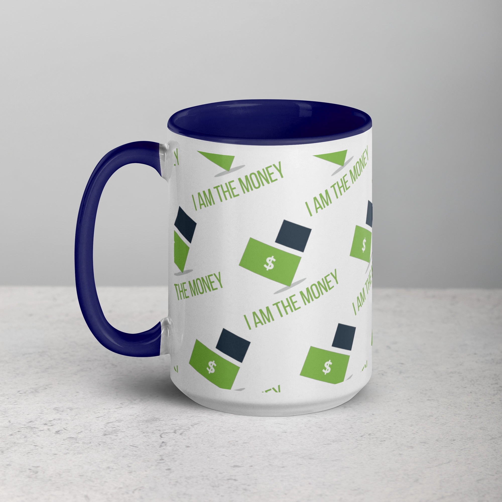 MDB Co. "I AM" THE MONEY Mug with Color Inside - The Million Dollar Bill Co.