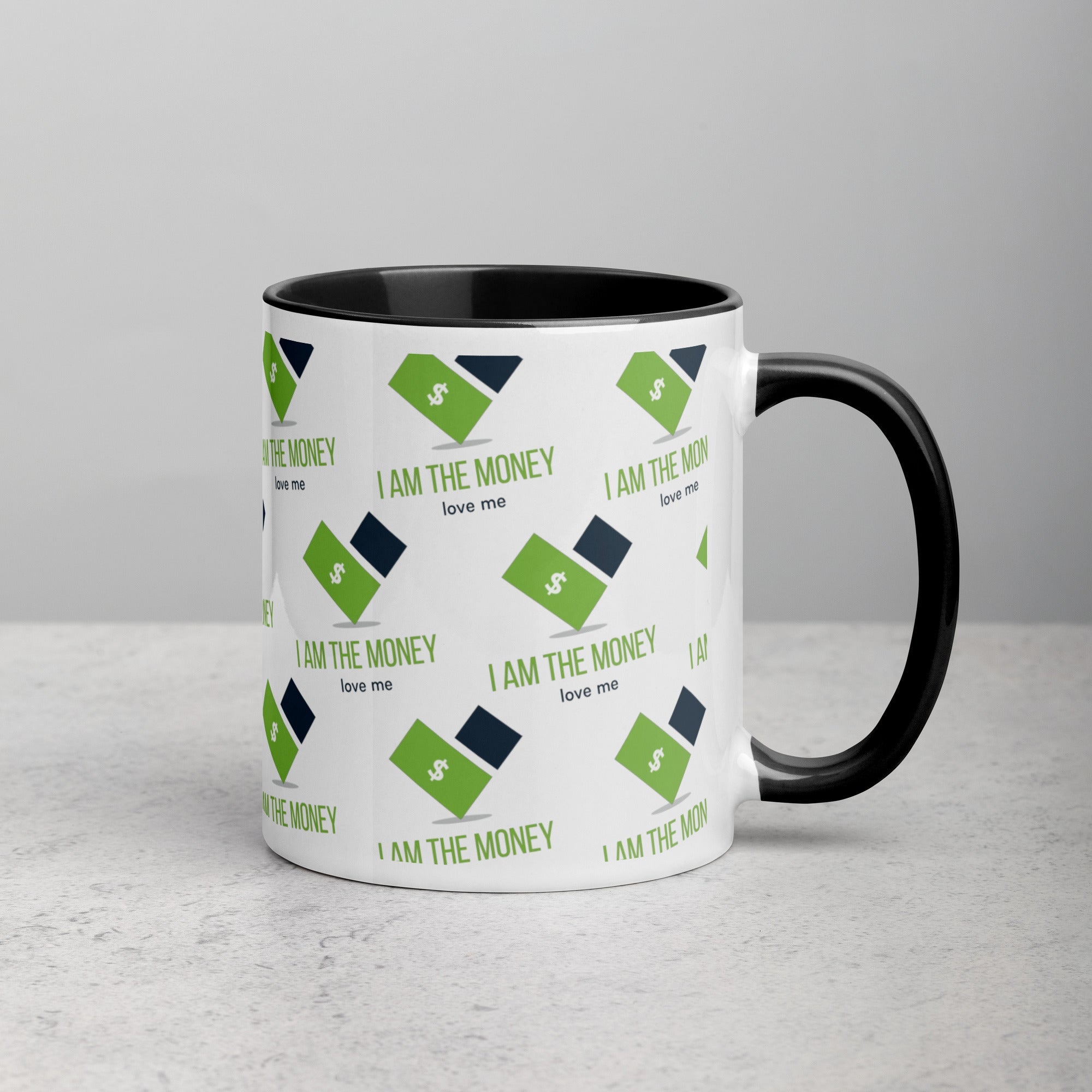 MDB Co. "I AM" THE MONEY Mug with Color Inside - The Million Dollar Bill Co.