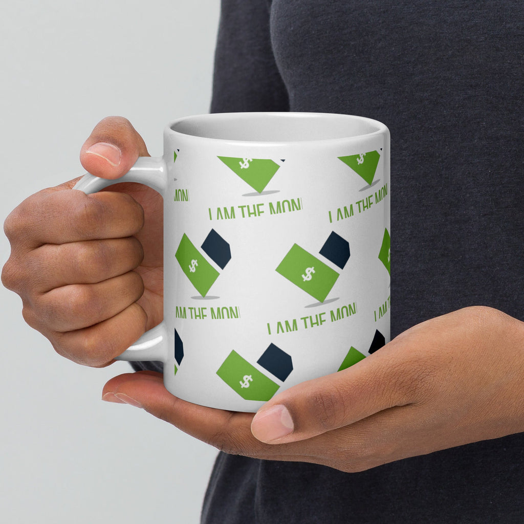 MDB Co. "I AM" THE MONEY White glossy mug - The Million Dollar Bill Co.