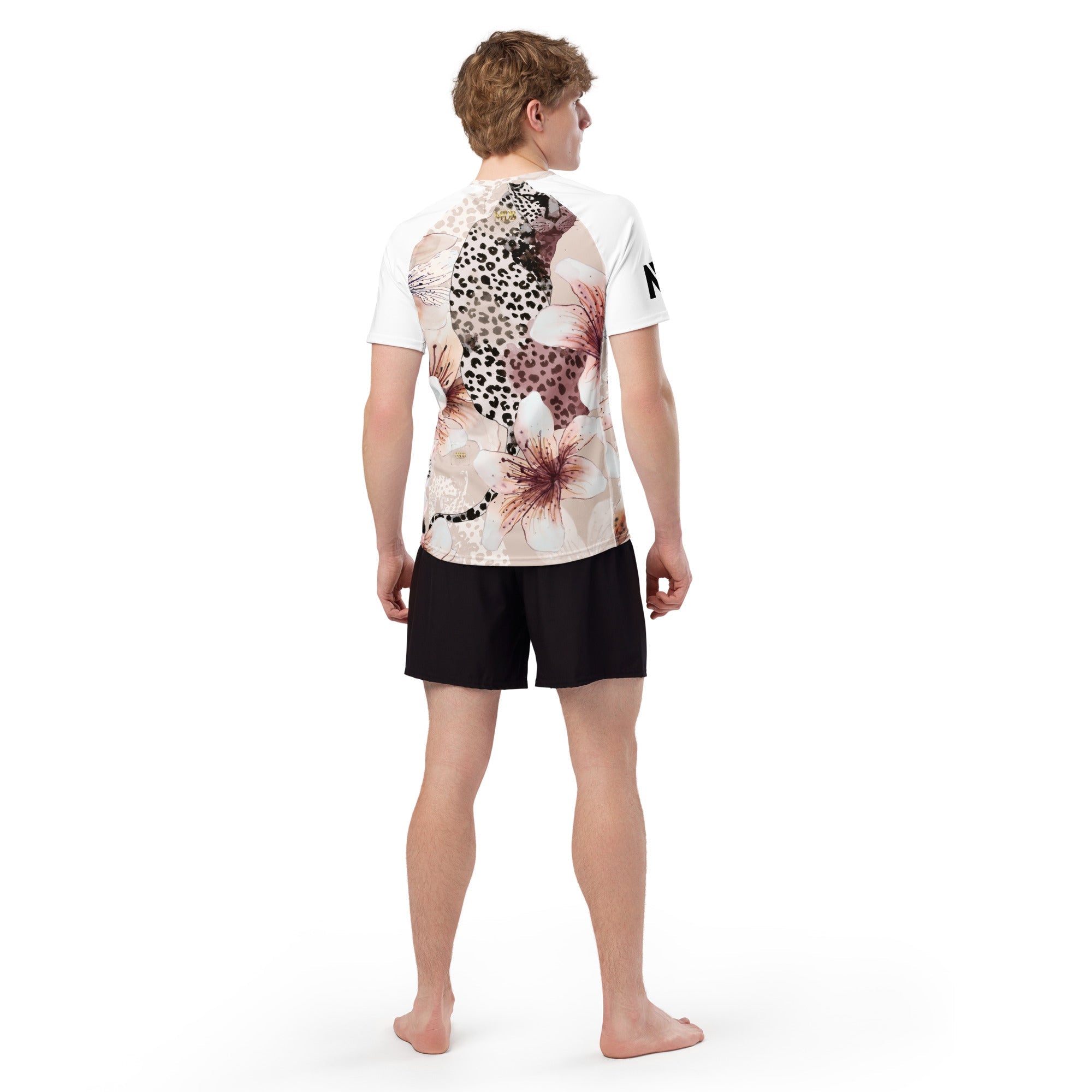 MDB Co. LEOPARD FLORAL All - over print men’s rash guard - The Million Dollar Bill Co.