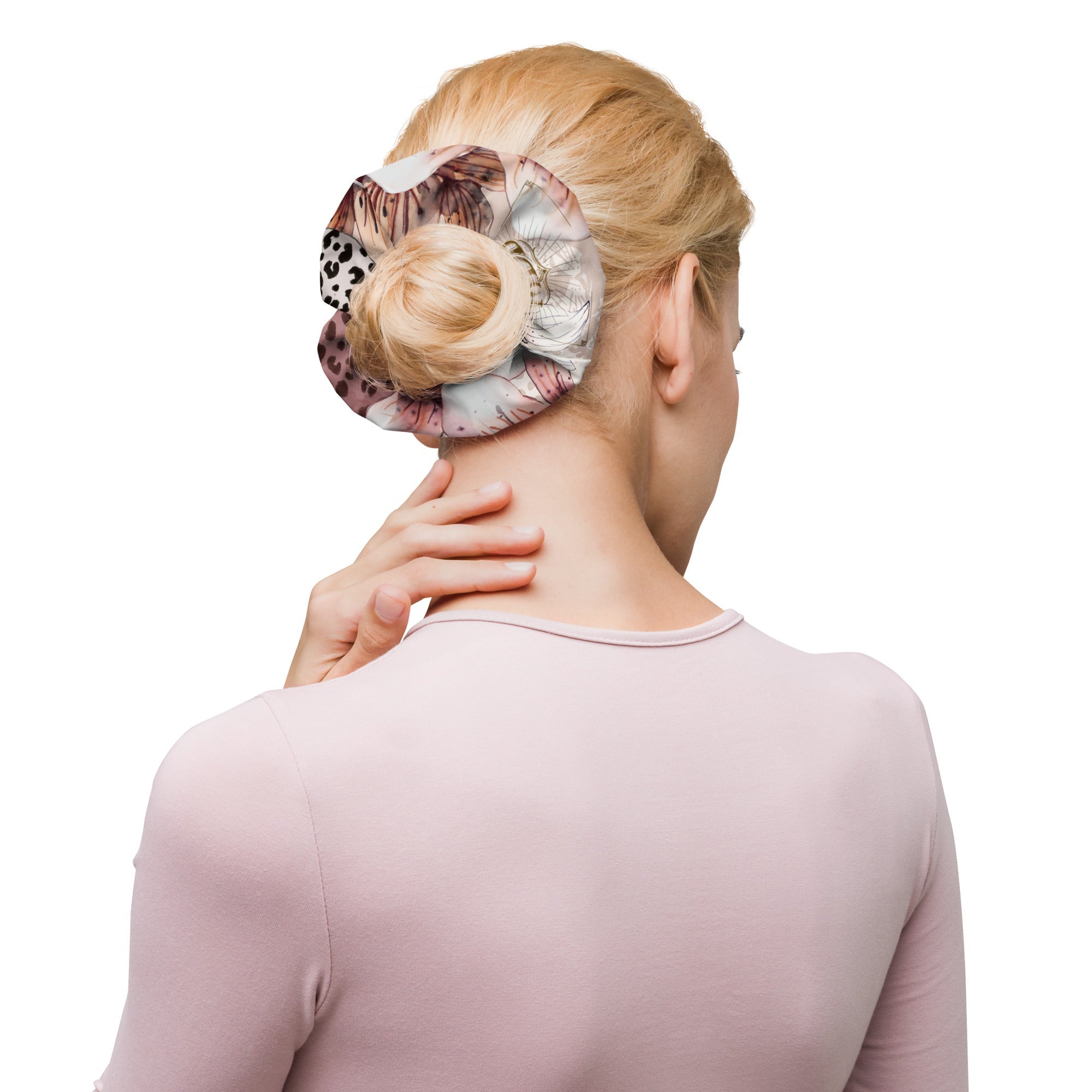 MDB Co. Leopard Flora Recycled Scrunchie - The Million Dollar Bill Co. CUT-SEW